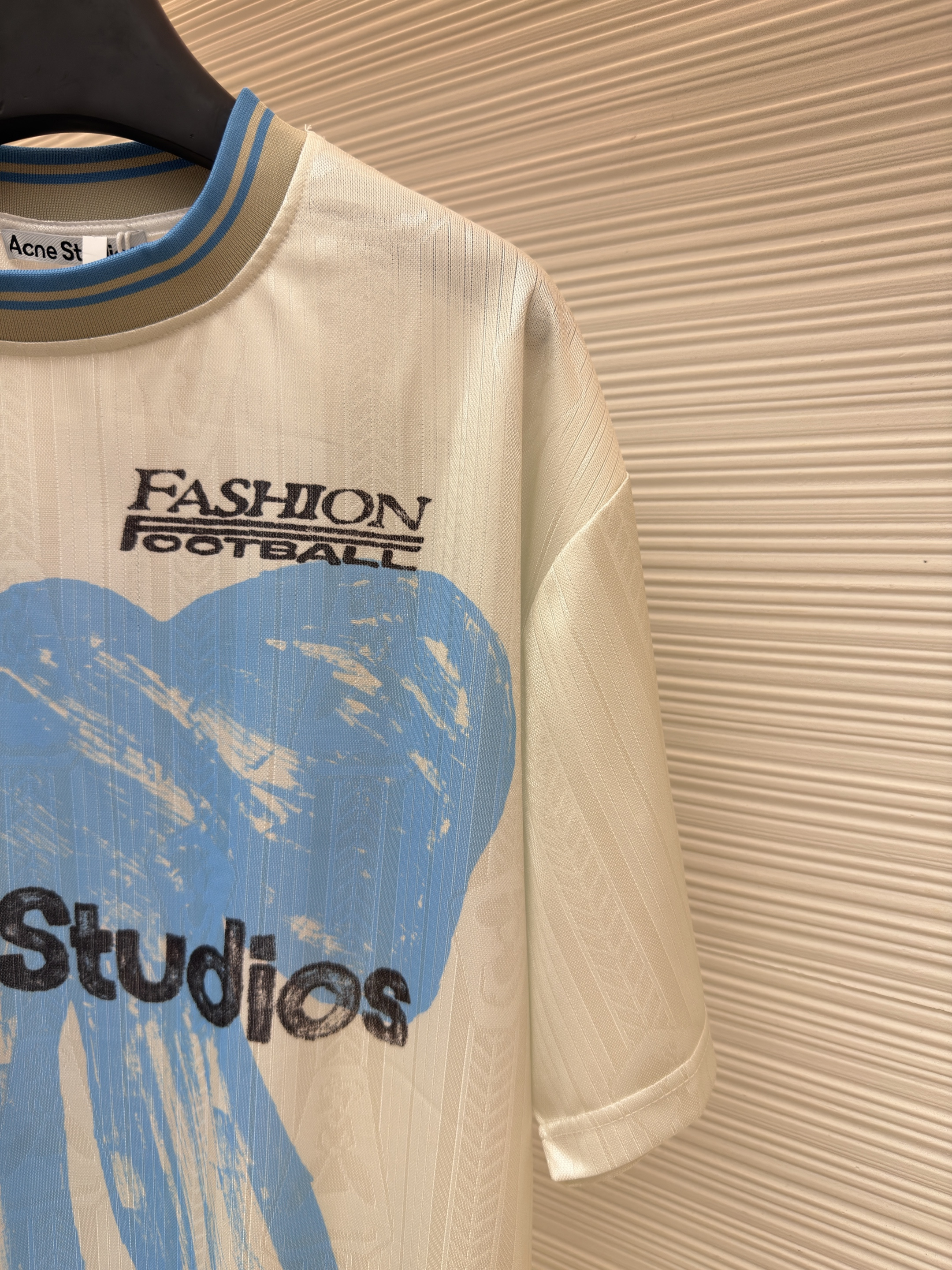 Acne Studios 足球胶囊系列 蝴蝶结徽标球衣 T恤 短袖 白色 A0 CL0458-8