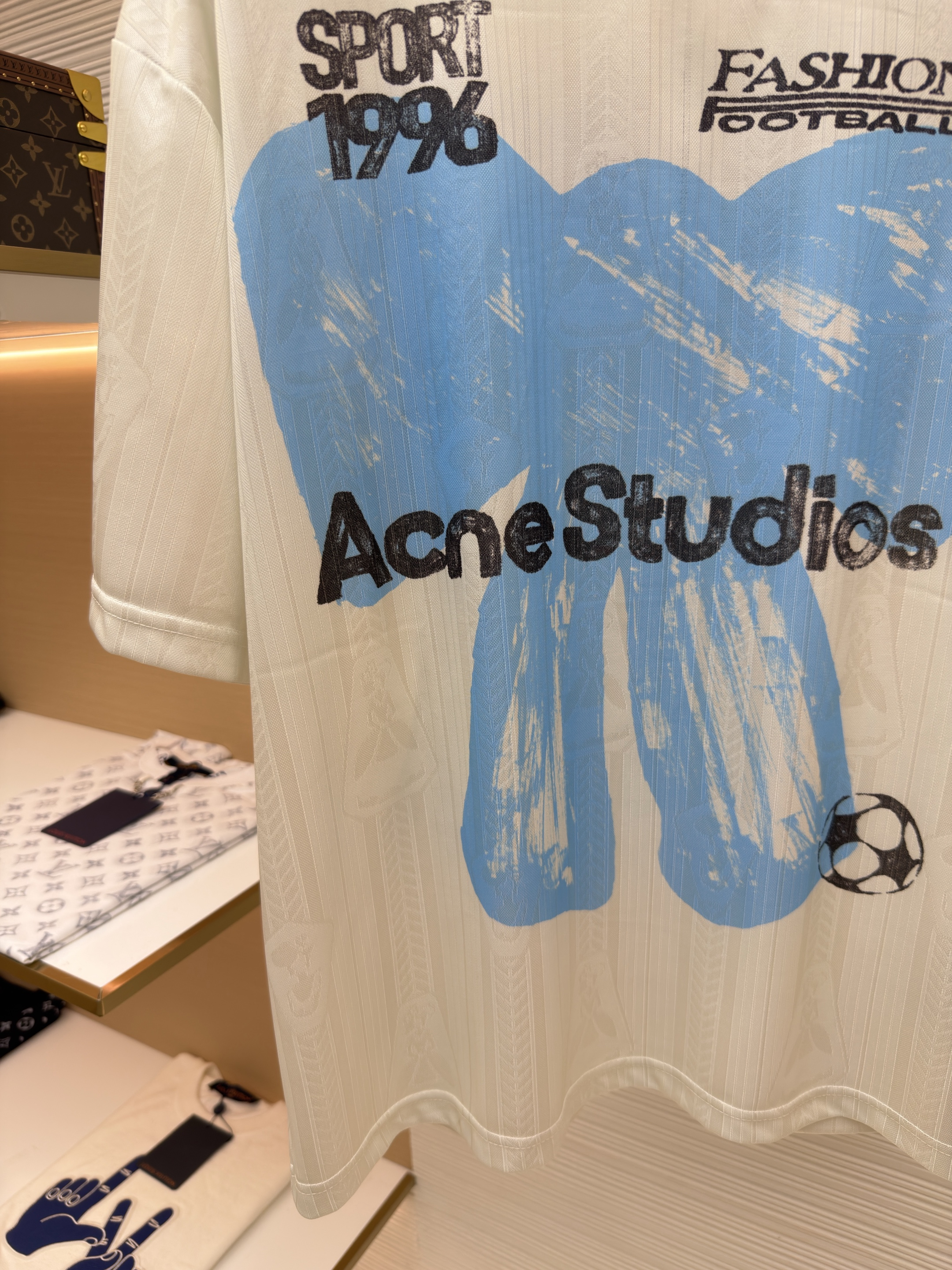 Acne Studios 足球胶囊系列 蝴蝶结徽标球衣 T恤 短袖 白色 A0 CL0458-8