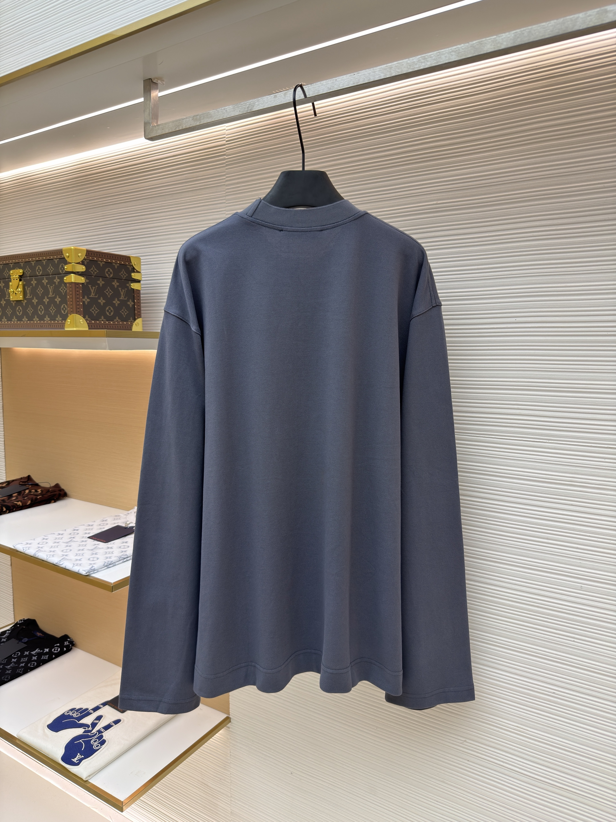Acne Studios 刺绣徽标圆领T恤 打底衫 长袖 蓝色 A5 