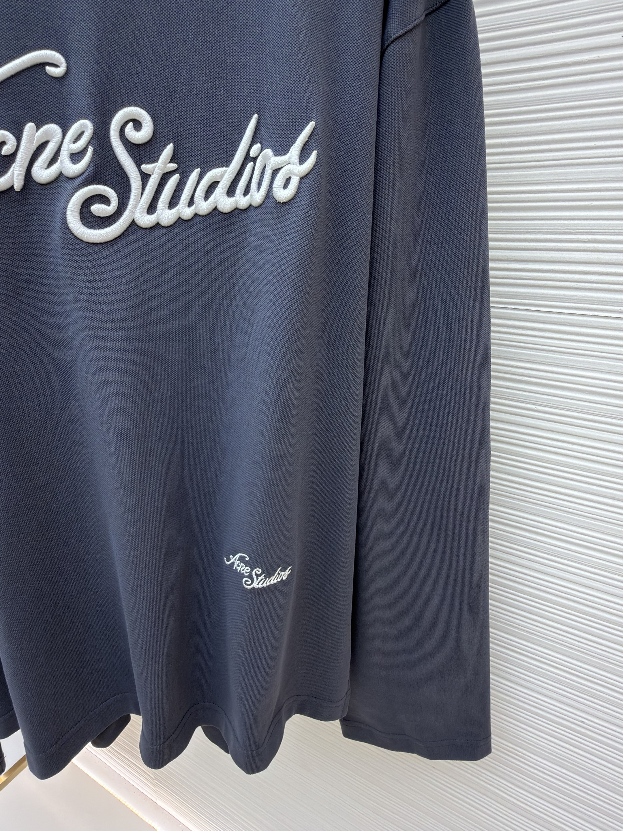 Acne Studios 刺绣徽标圆领T恤 打底衫 长袖 蓝色 A5 