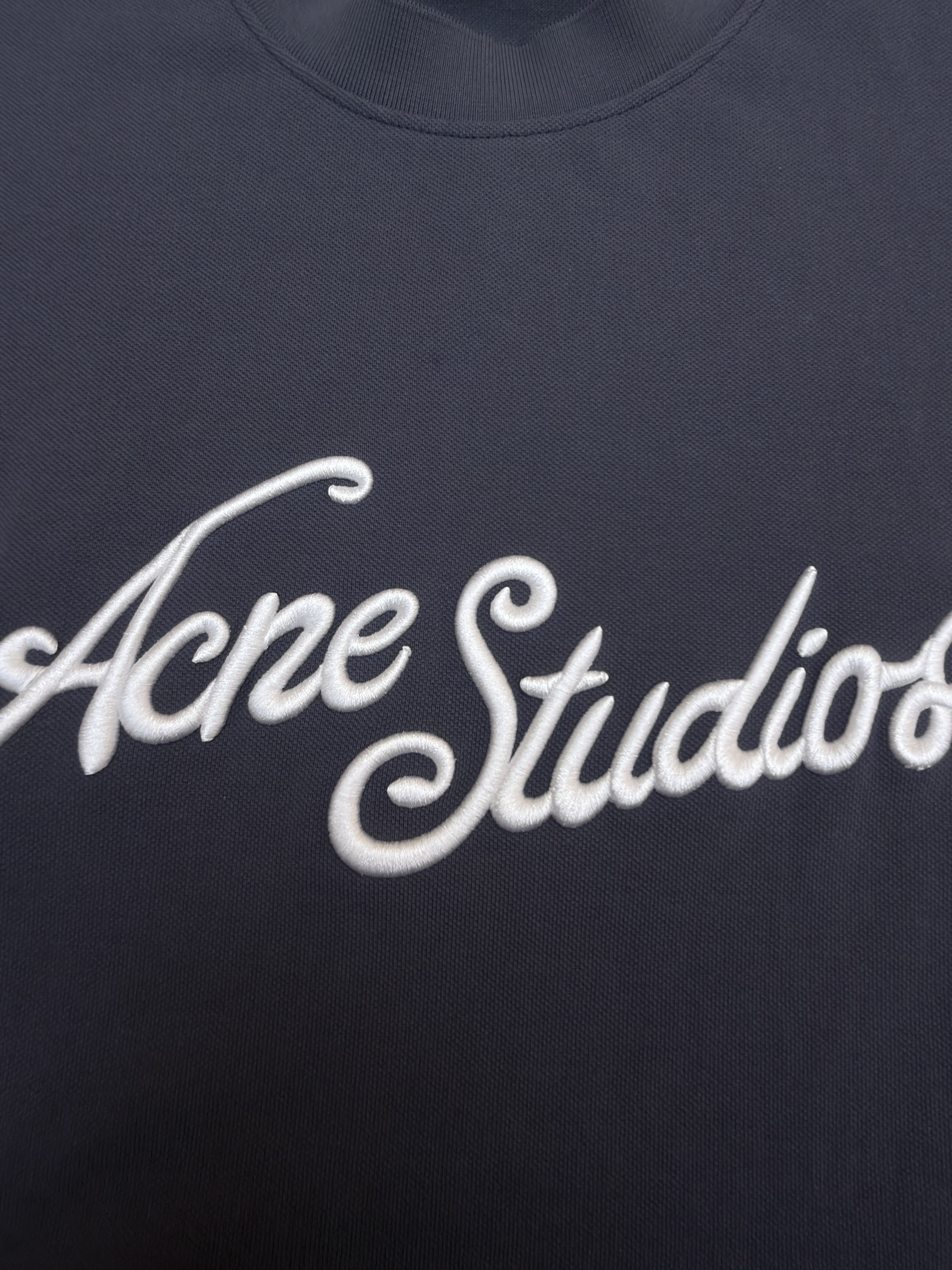 Acne Studios 刺绣徽标圆领T恤 打底衫 长袖 蓝色 A5 