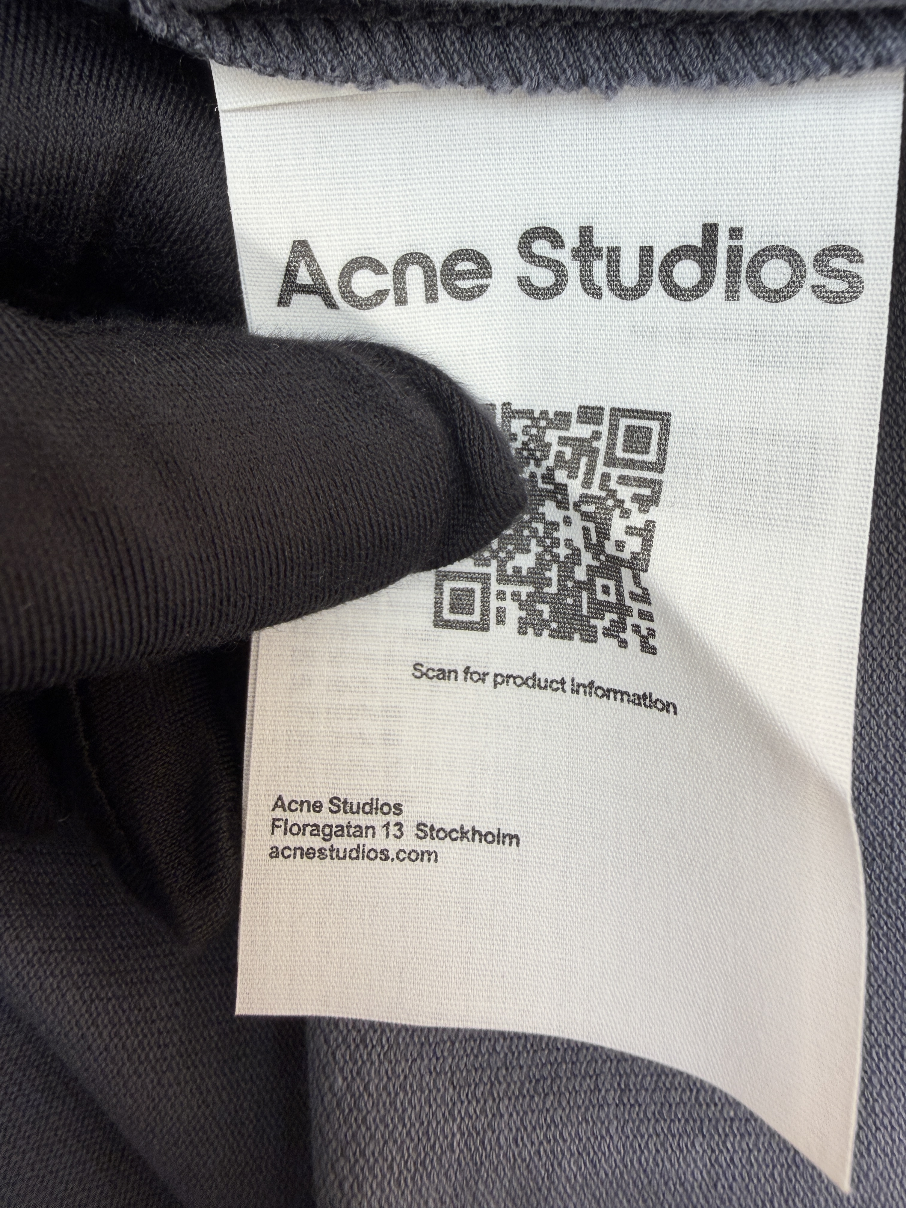 Acne Studios 刺绣徽标圆领T恤 打底衫 长袖 蓝色 A5 