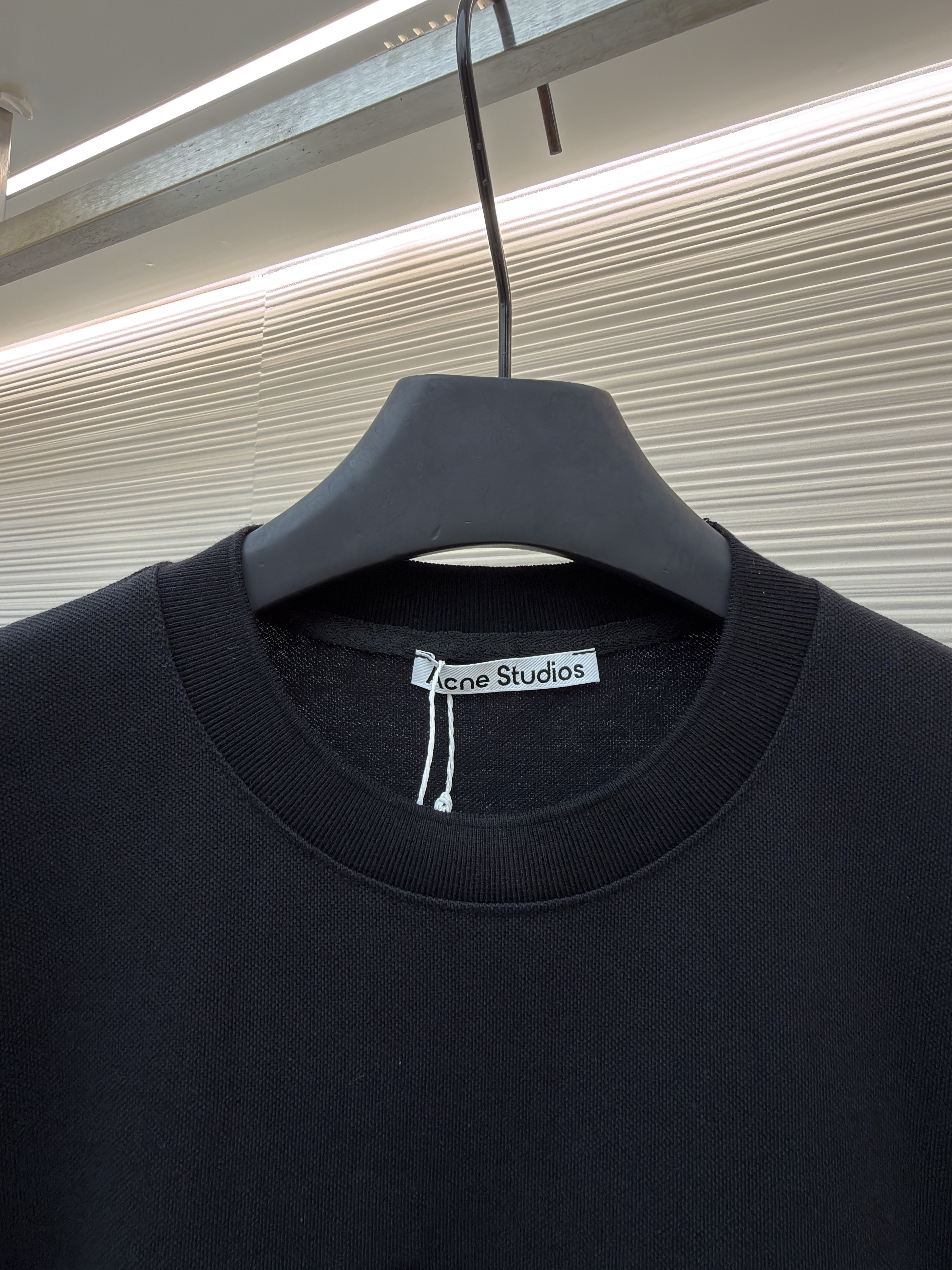 Acne Studios 刺绣徽标圆领T恤 打底衫 长袖 黑色 A5 