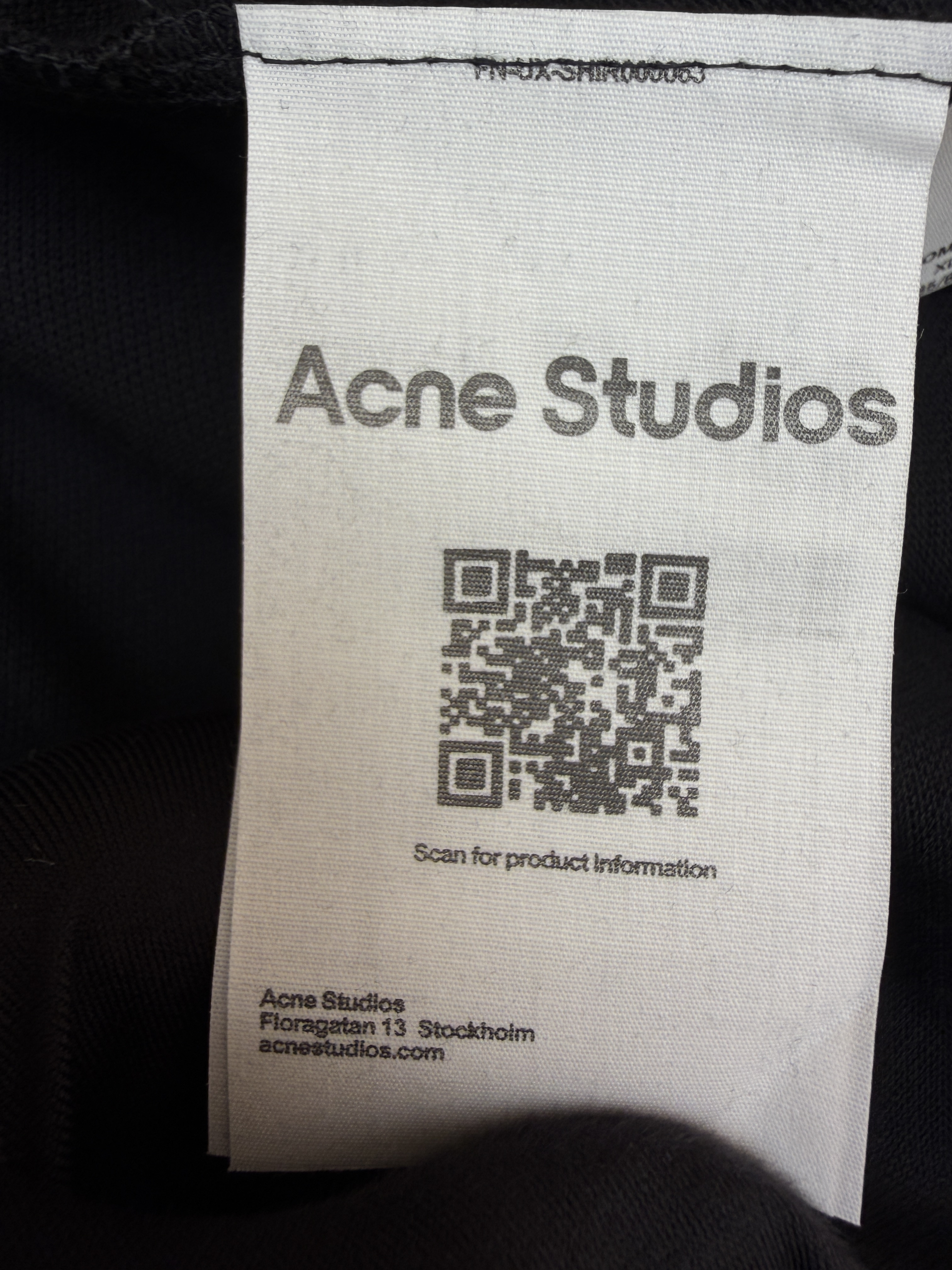 Acne Studios 刺绣徽标圆领T恤 打底衫 长袖 黑色 A5 