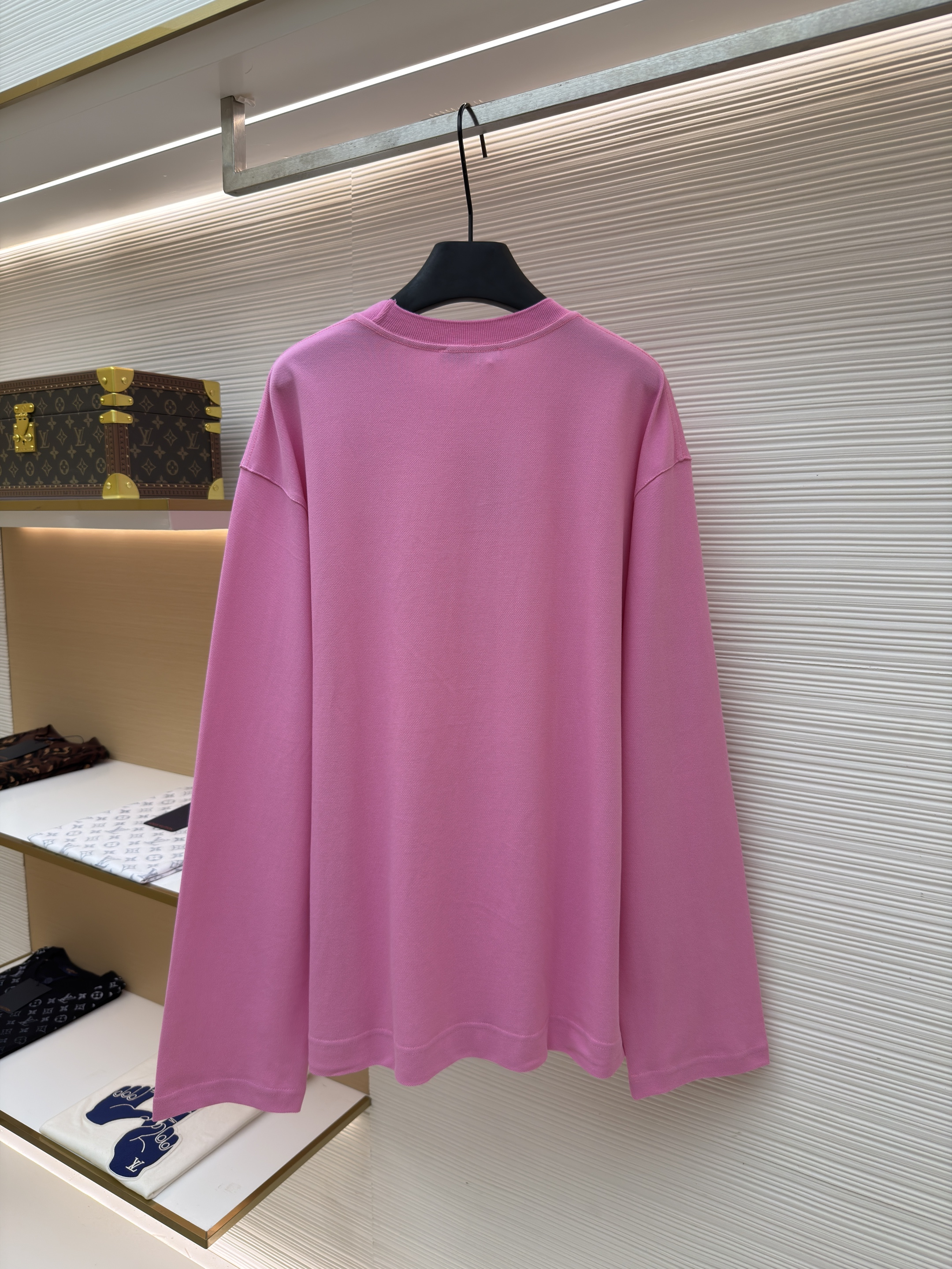 Acne Studios 刺绣徽标圆领T恤 打底衫 长袖 粉色 A5 
