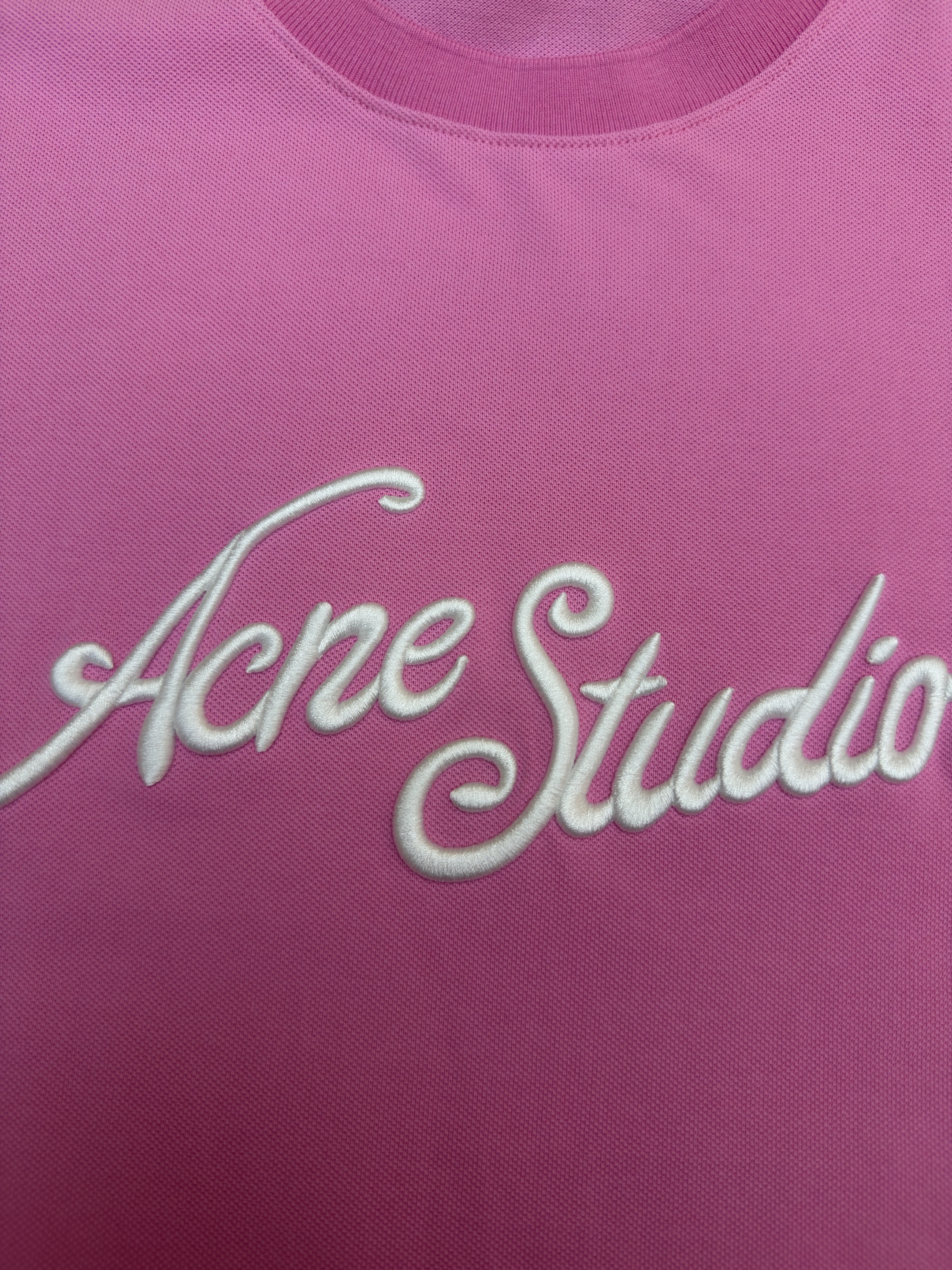 Acne Studios 刺绣徽标圆领T恤 打底衫 长袖 粉色 A5 