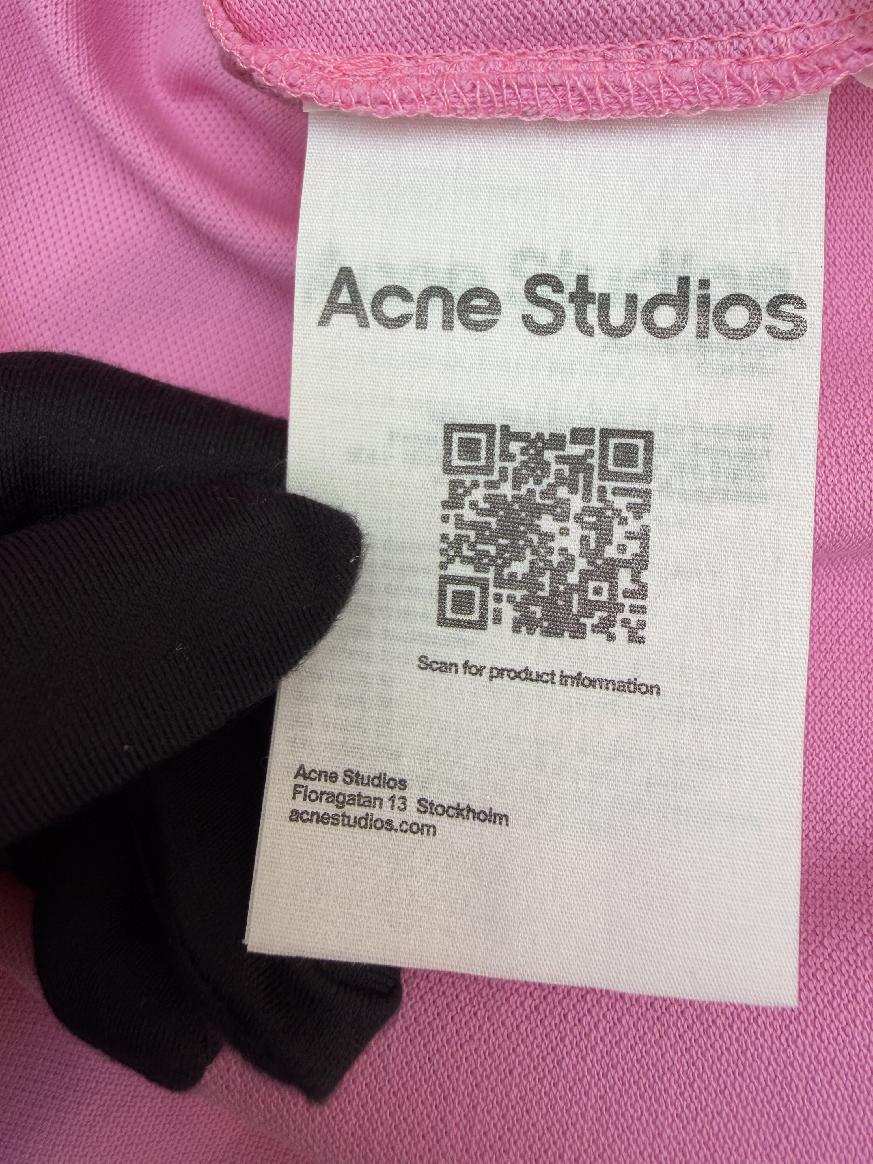 Acne Studios 刺绣徽标圆领T恤 打底衫 长袖 粉色 A5 
