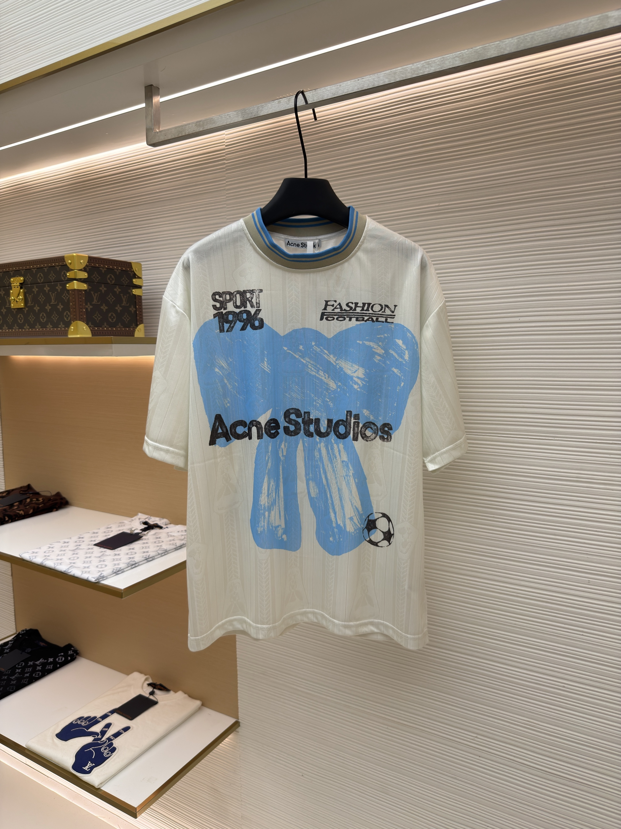 Acne Studios 足球胶囊系列 蝴蝶结徽标球衣 T恤 短袖 白色 A0 CL0458-8