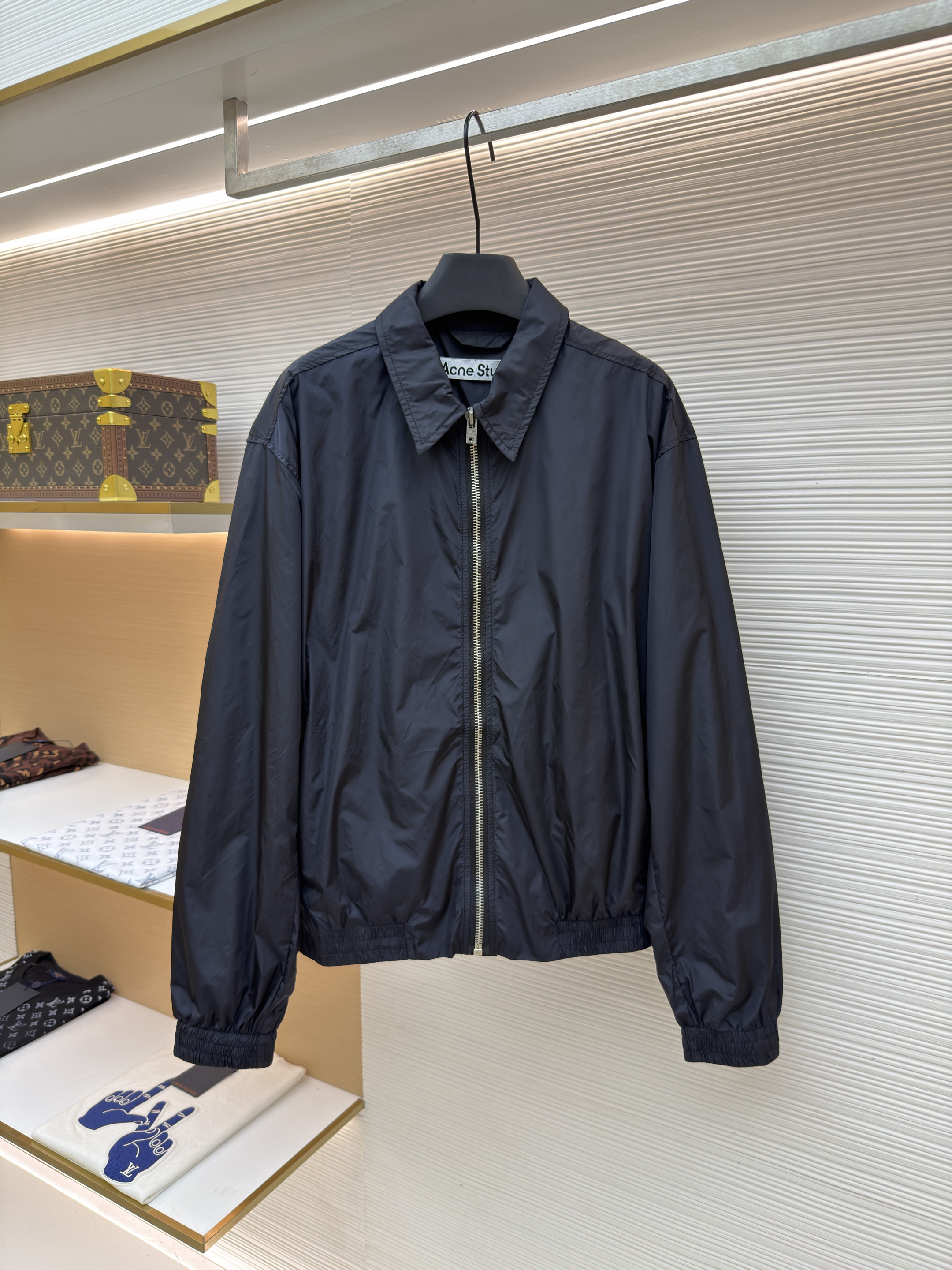 Acne Studios 徽标尼龙拉链夹克 外套 秋冬 长袖 黑色 B5