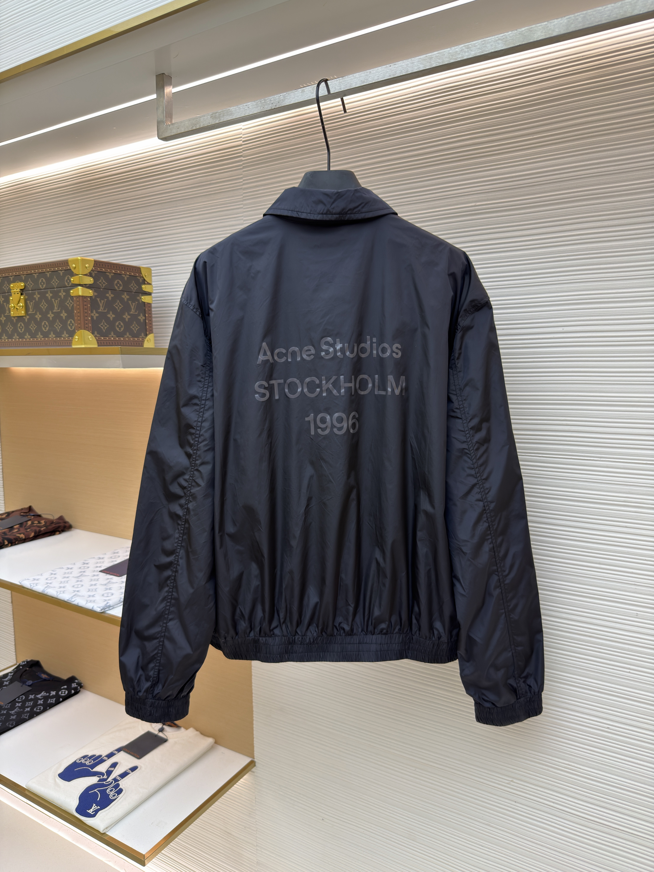 Acne Studios 徽标尼龙拉链夹克 外套 秋冬 长袖 黑色 B5