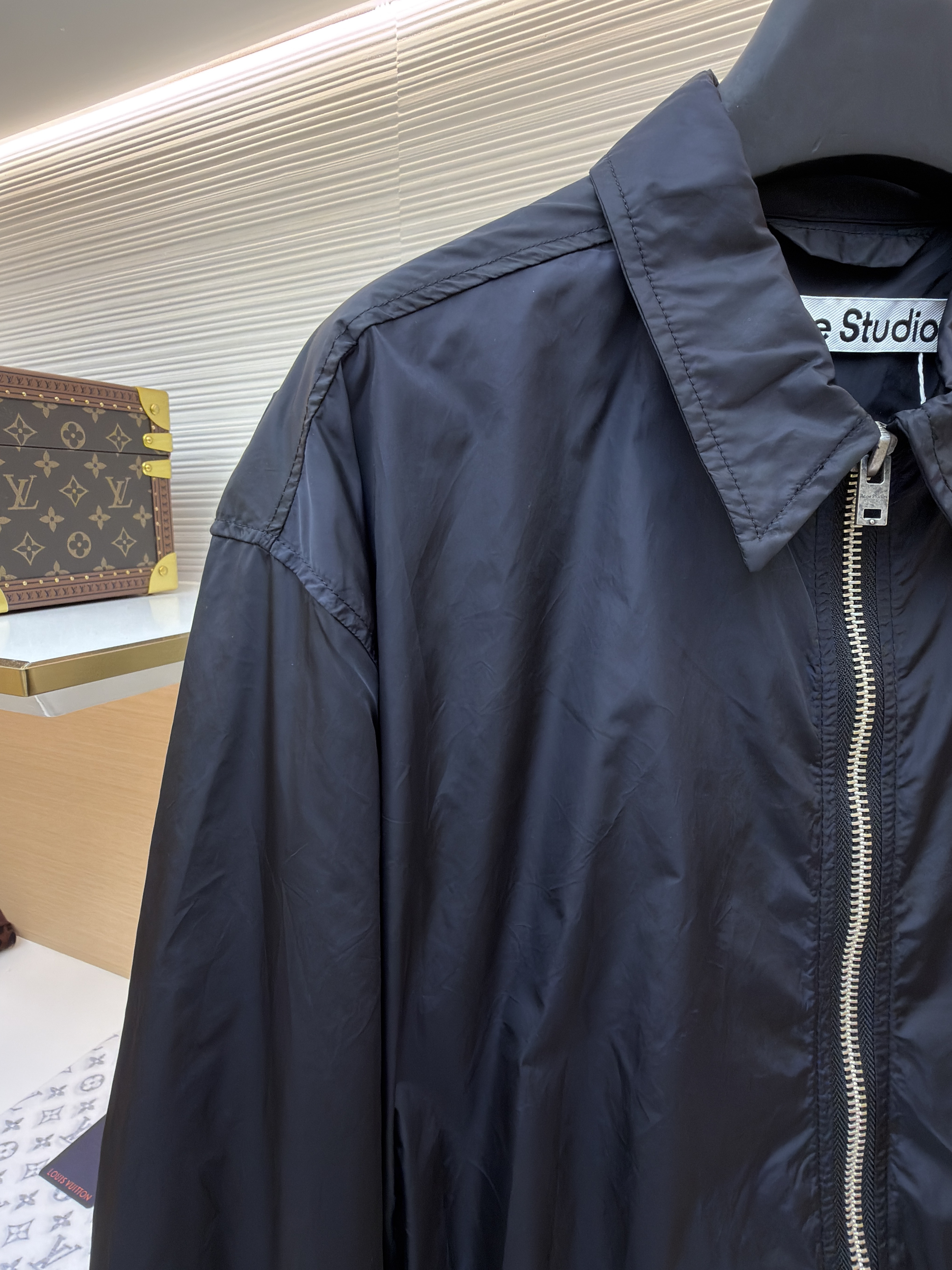 Acne Studios 徽标尼龙拉链夹克 外套 秋冬 长袖 黑色 B5
