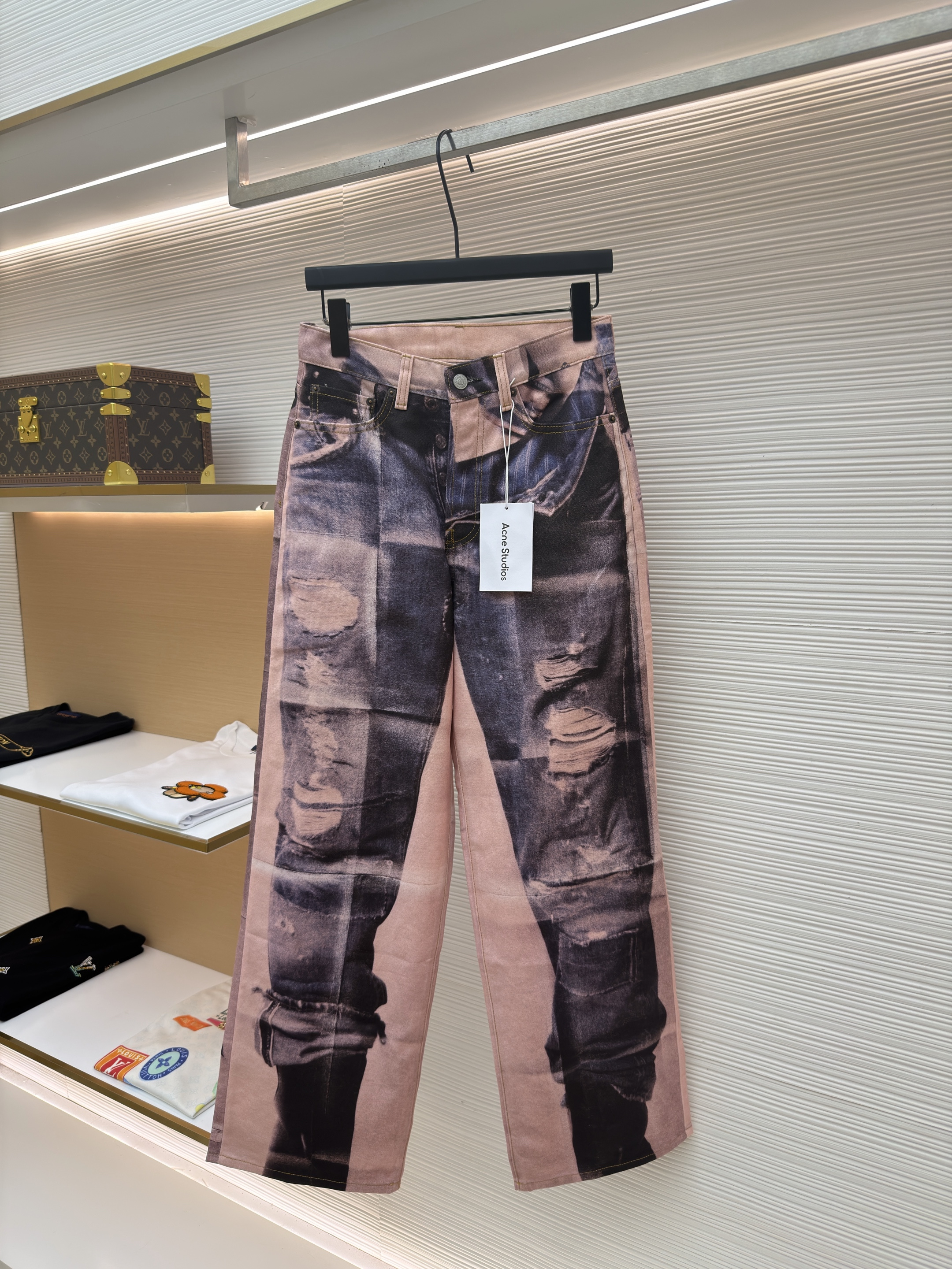 Acne Studios 3D错觉黑粉打印牛仔裤 长裤 裤子 B5
