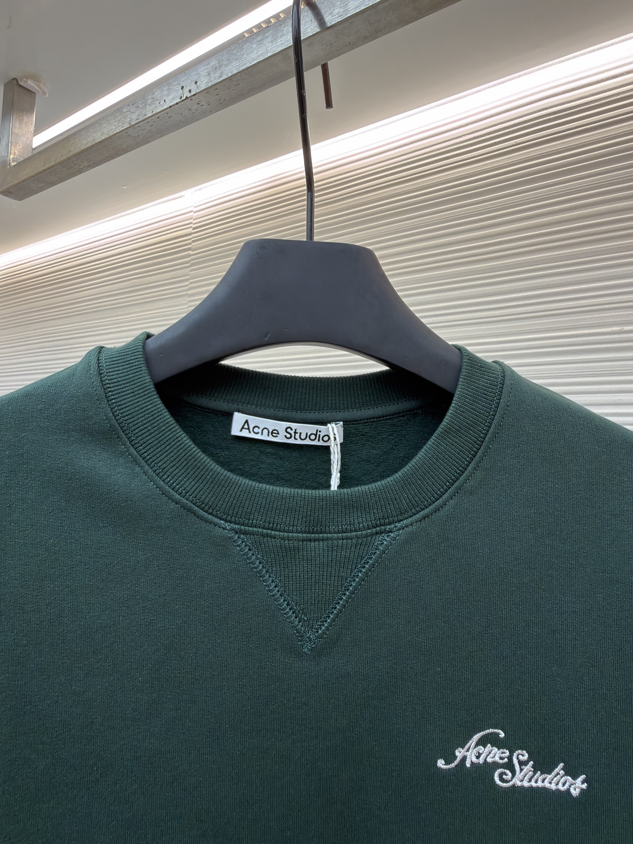 Acne Studios 字母刺绣徽标套头卫衣 外套 秋冬 长袖 绿色 B0