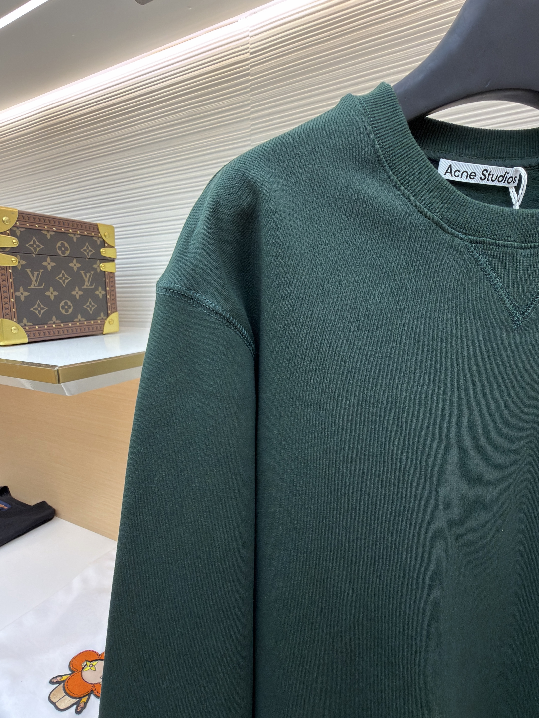 Acne Studios 字母刺绣徽标套头卫衣 外套 秋冬 长袖 绿色 B0