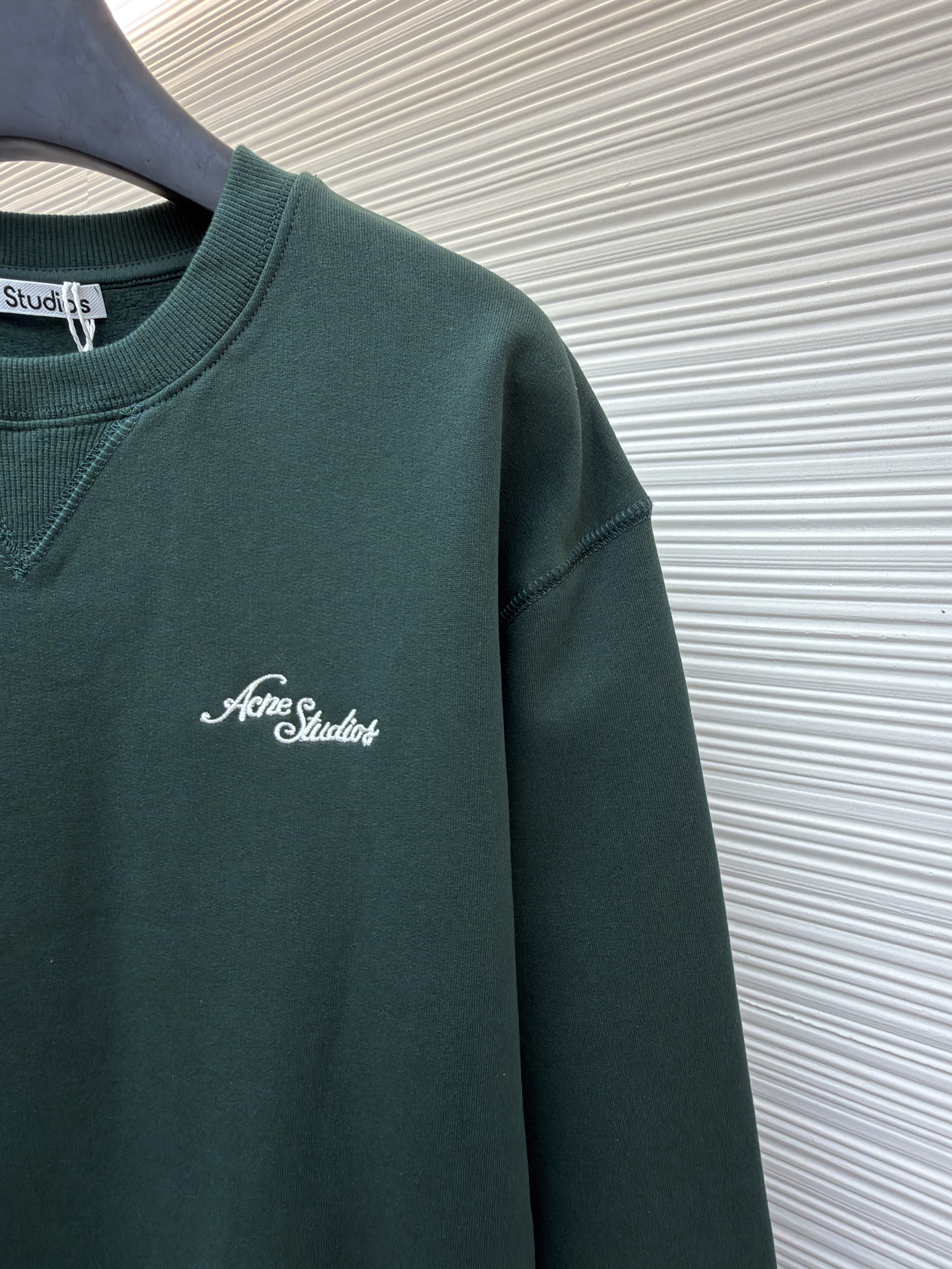 Acne Studios 字母刺绣徽标套头卫衣 外套 秋冬 长袖 绿色 B0
