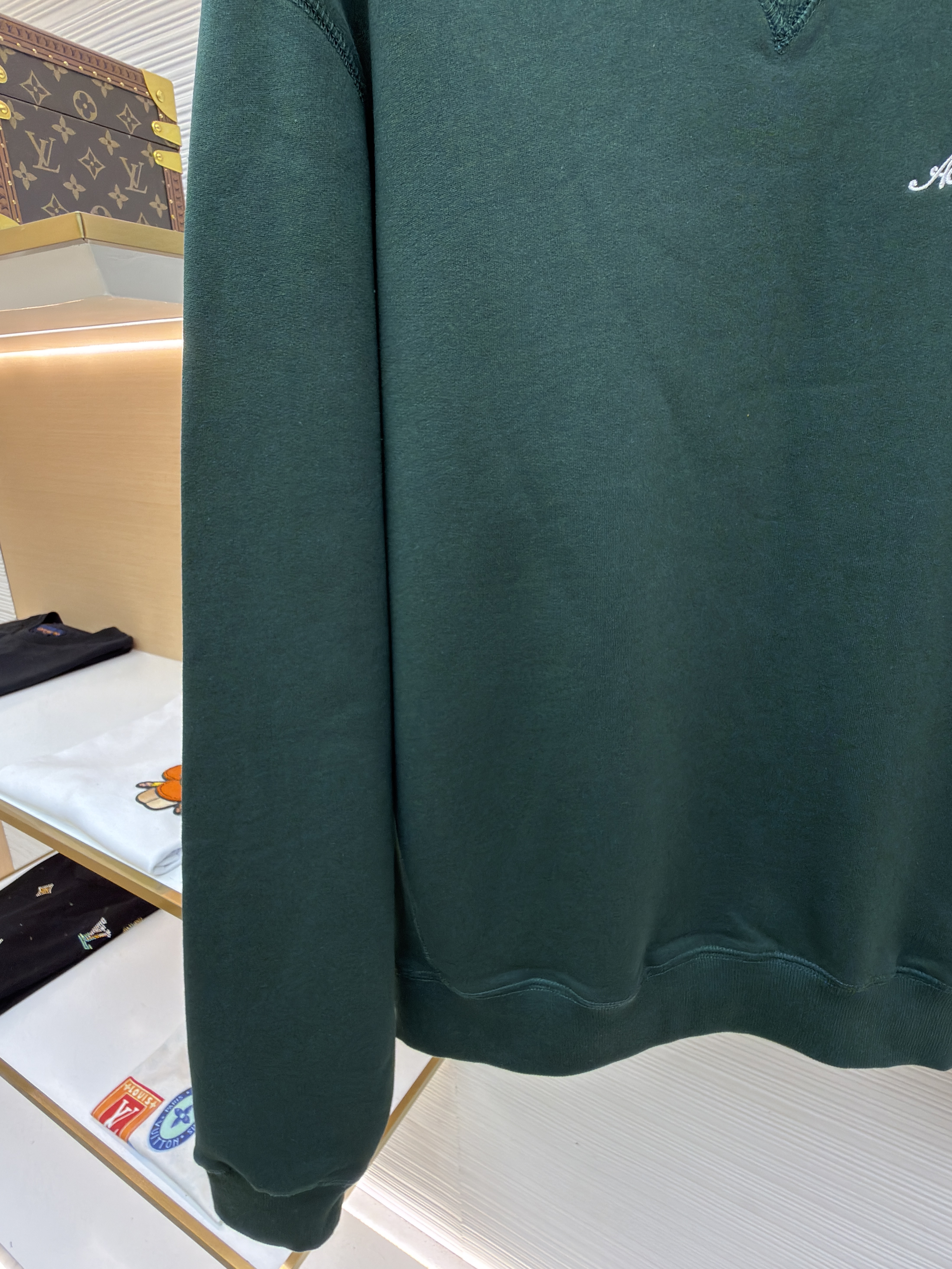 Acne Studios 字母刺绣徽标套头卫衣 外套 秋冬 长袖 绿色 B0