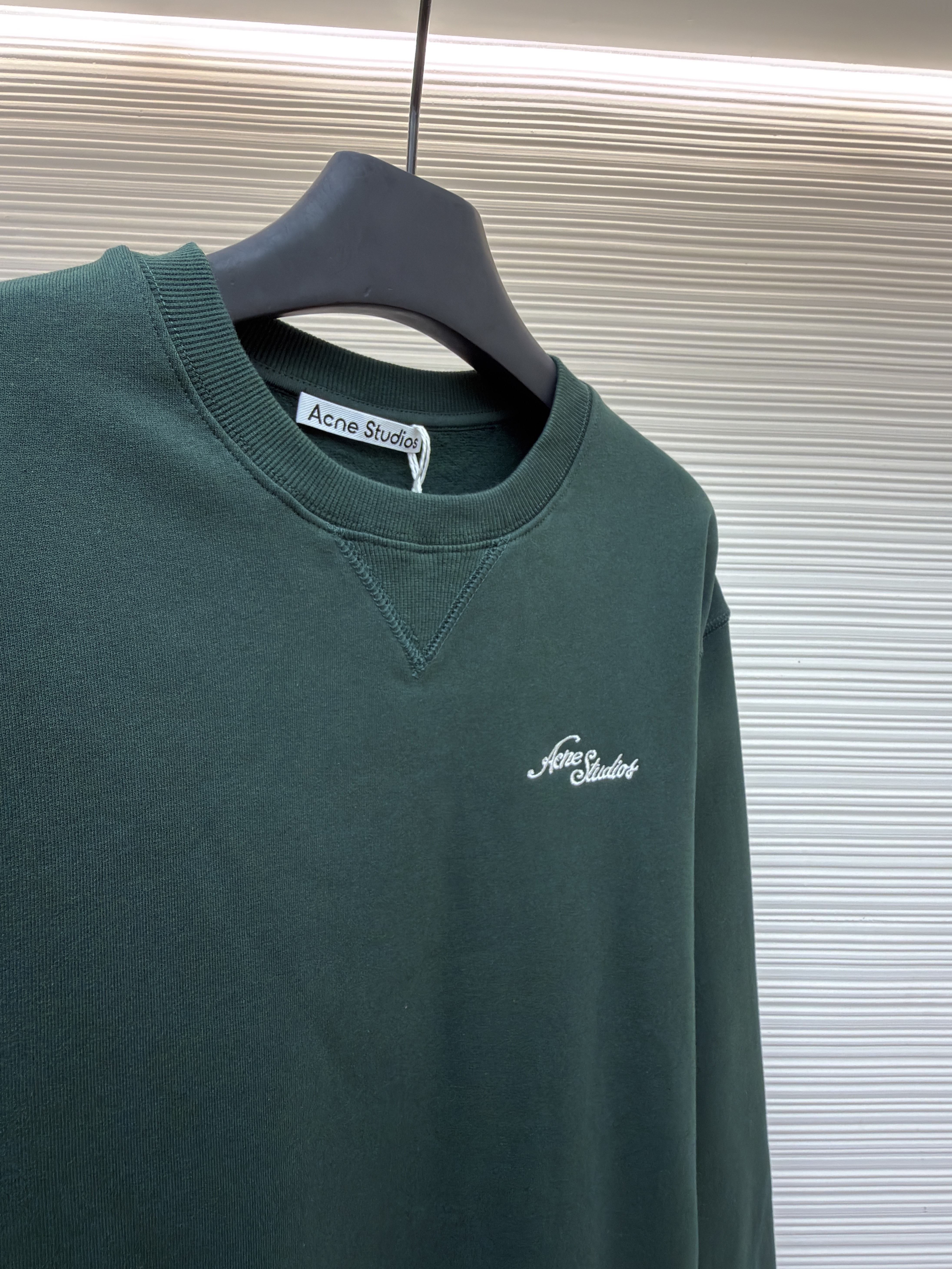 Acne Studios 字母刺绣徽标套头卫衣 外套 秋冬 长袖 绿色 B0
