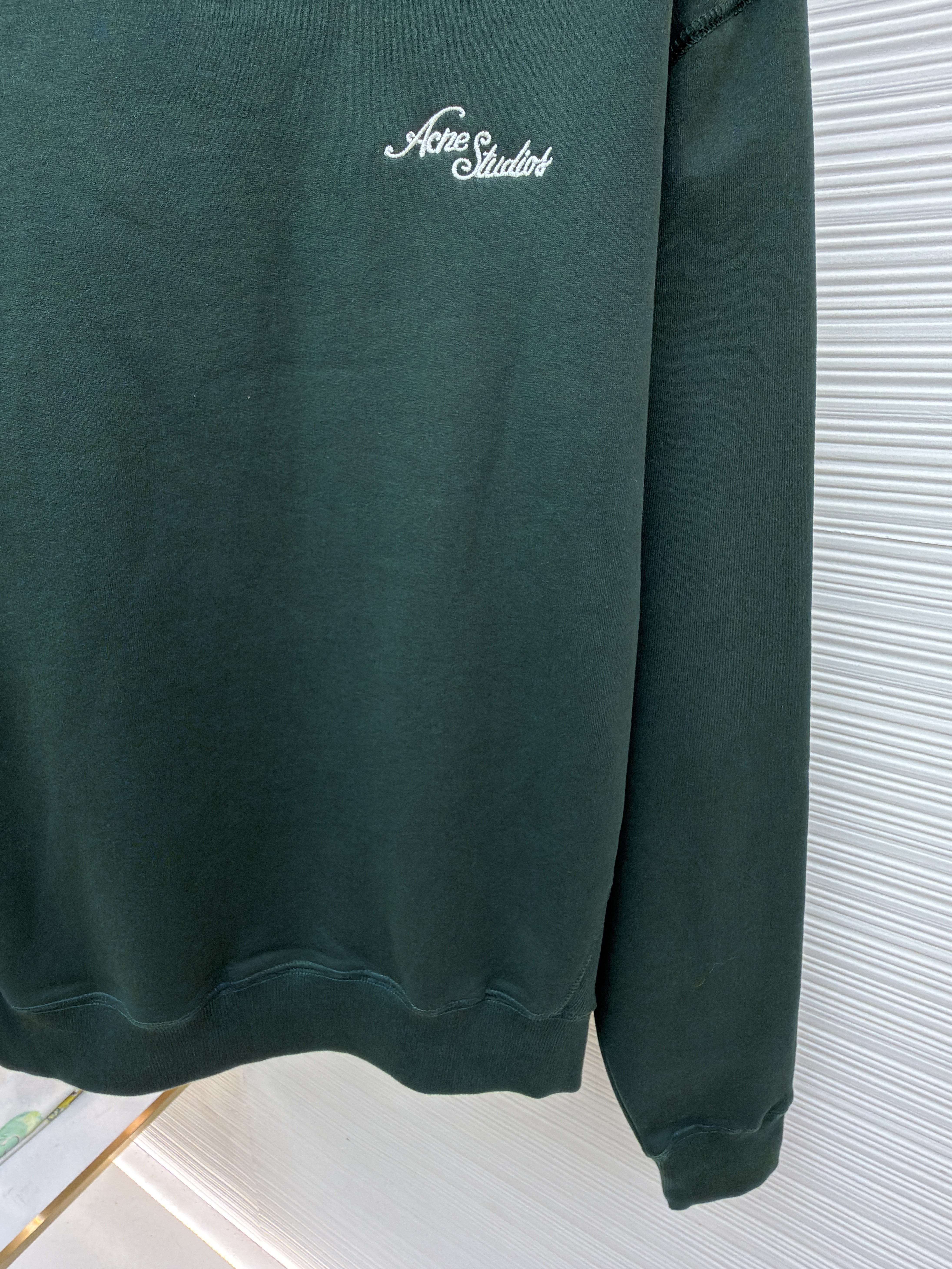 Acne Studios 字母刺绣徽标套头卫衣 外套 秋冬 长袖 绿色 B0