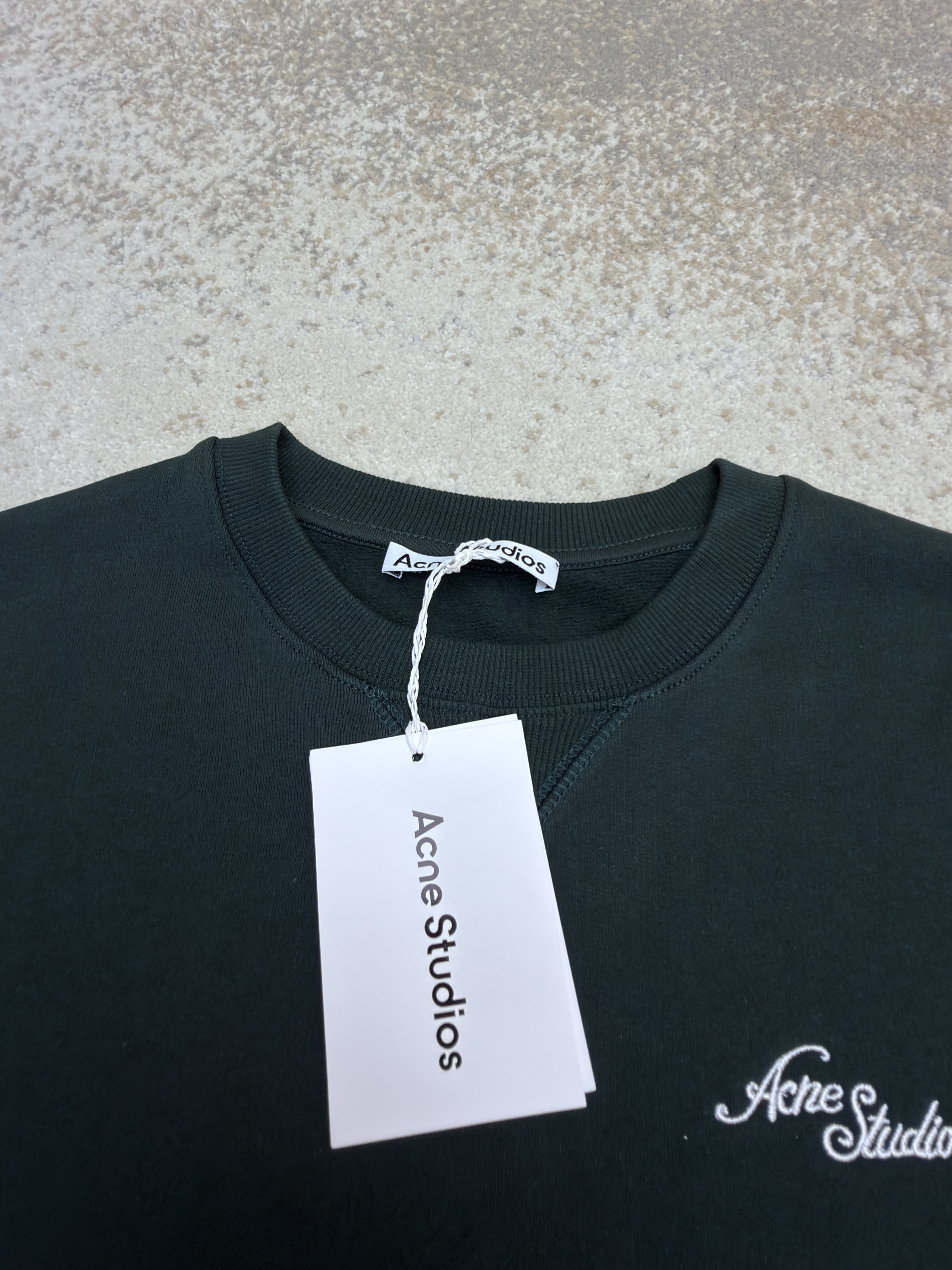 Acne Studios 字母刺绣徽标套头卫衣 外套 秋冬 长袖 绿色 B0
