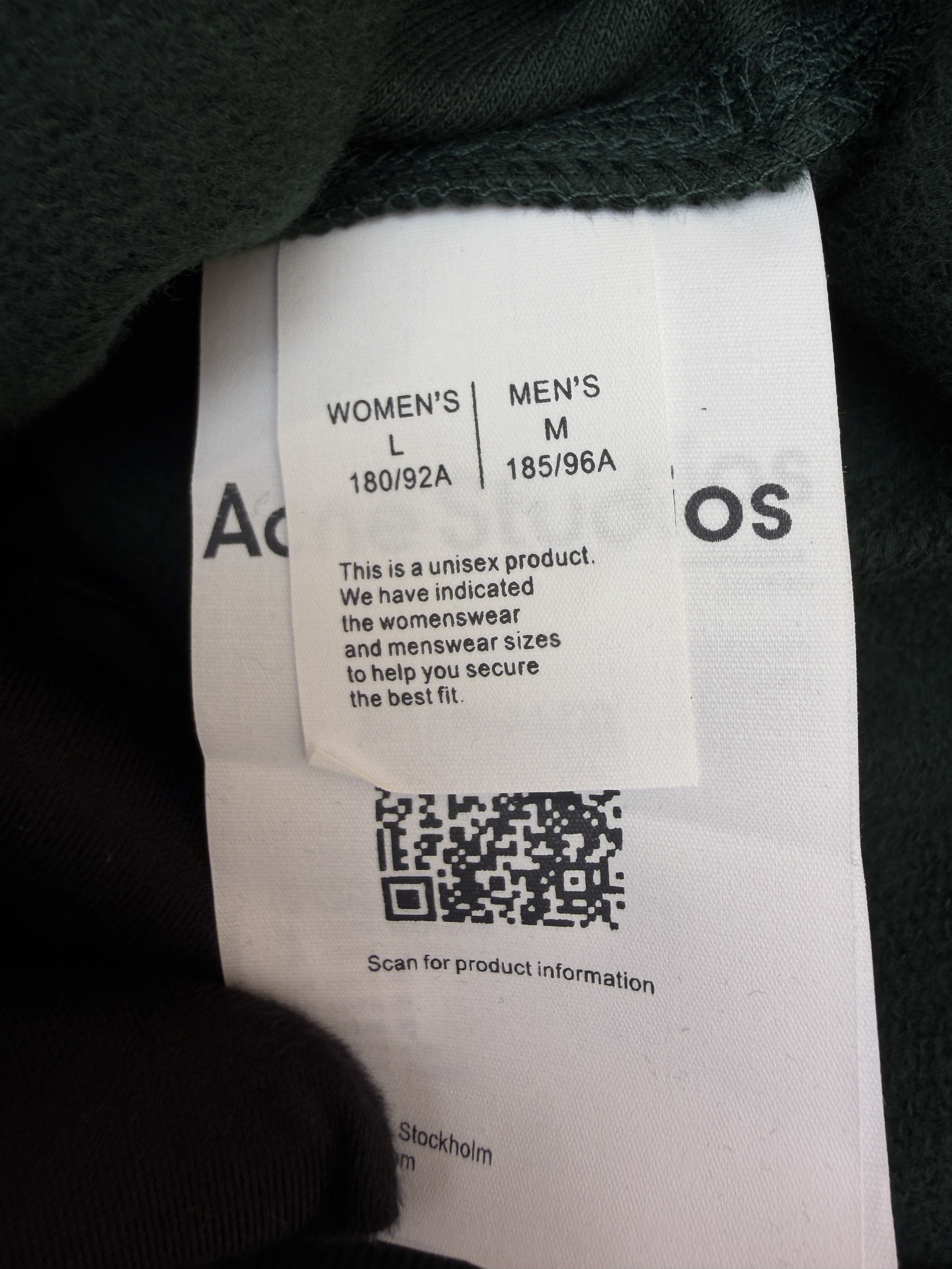 Acne Studios 字母刺绣徽标套头卫衣 外套 秋冬 长袖 绿色 B0