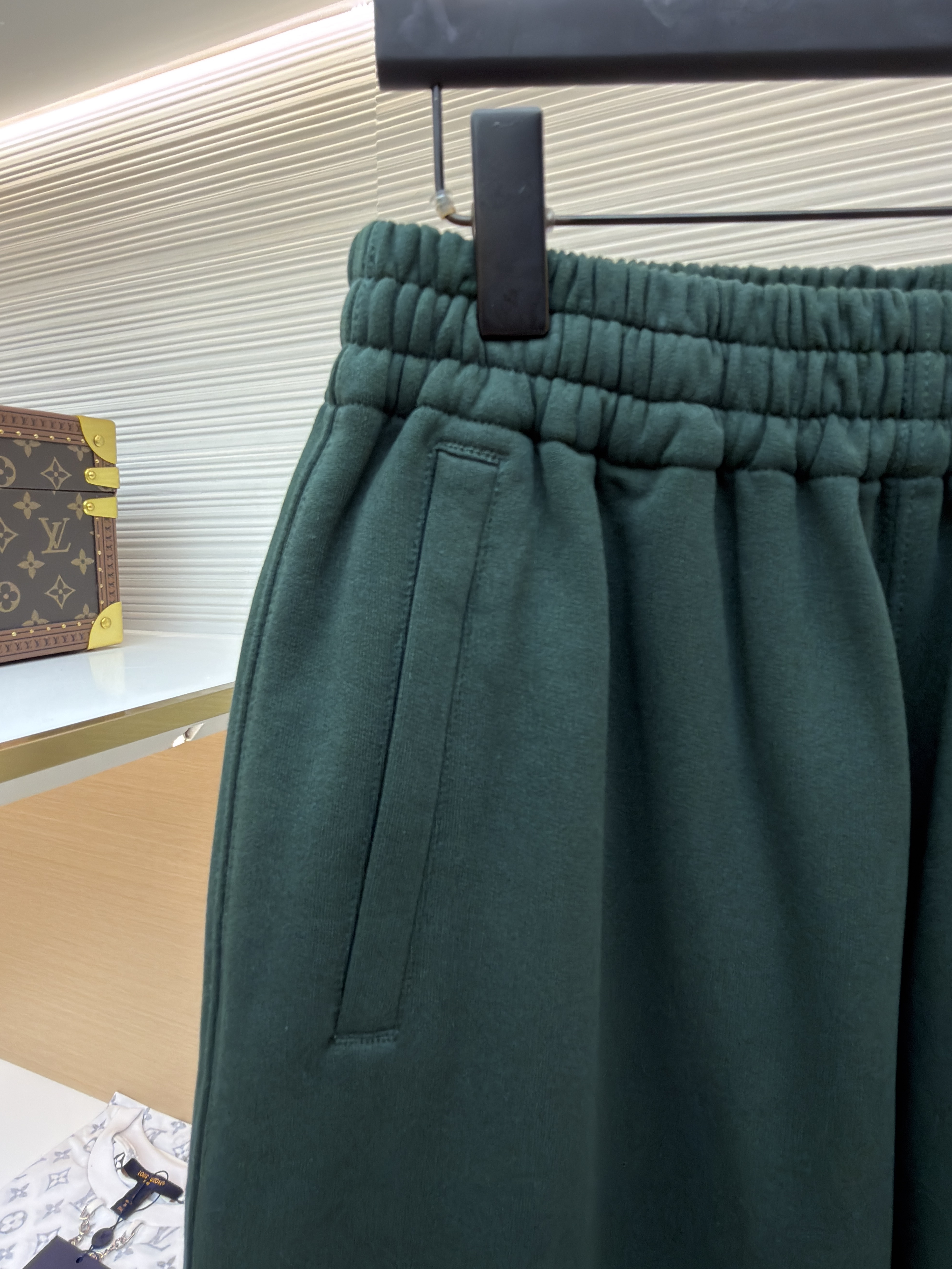 Acne Studios 花体徽标抓绒运动裤 卫裤 休闲裤 长裤 裤子 绿色 B0