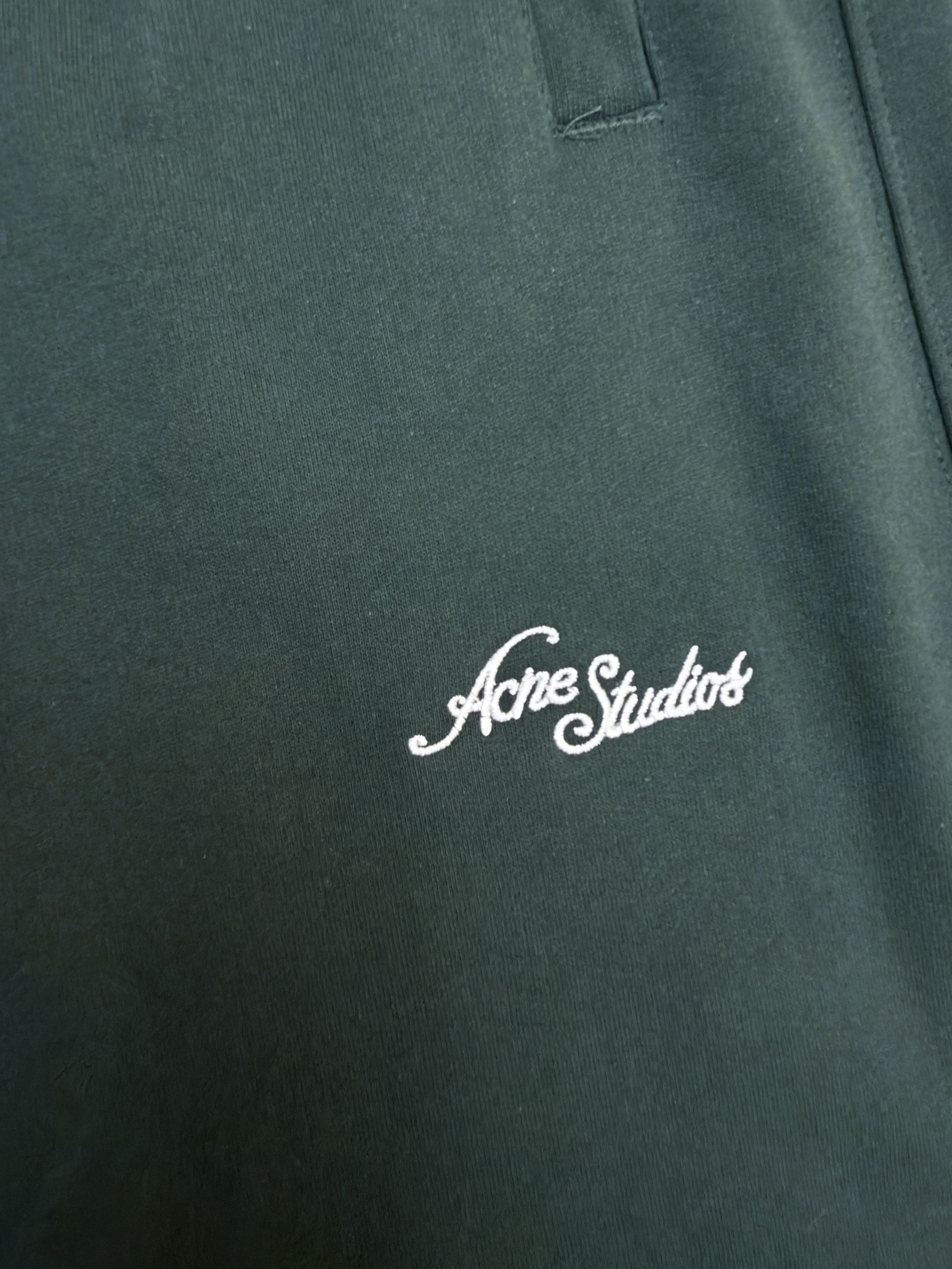 Acne Studios 花体徽标抓绒运动裤 卫裤 休闲裤 长裤 裤子 绿色 B0