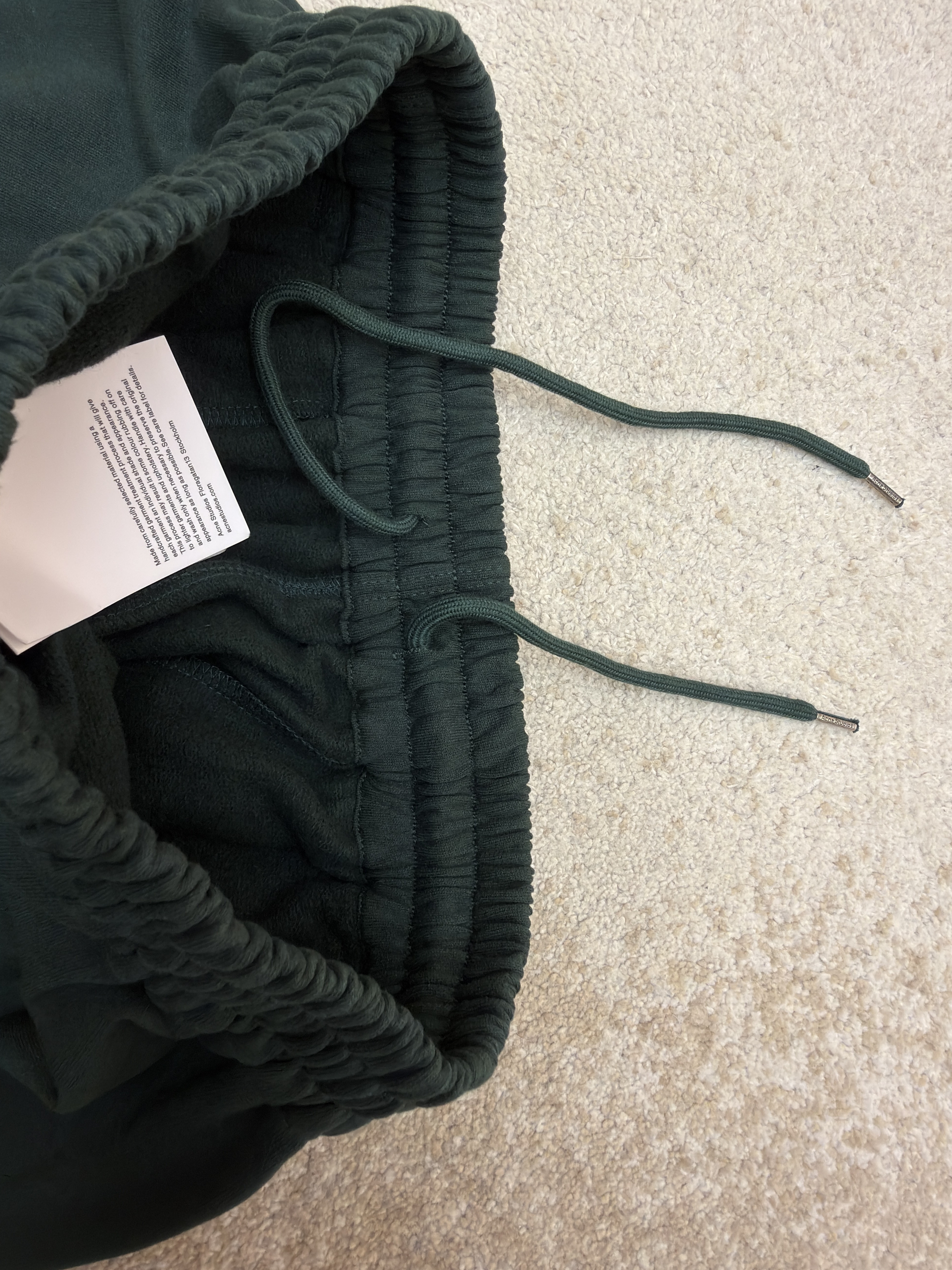 Acne Studios 花体徽标抓绒运动裤 卫裤 休闲裤 长裤 裤子 绿色 B0