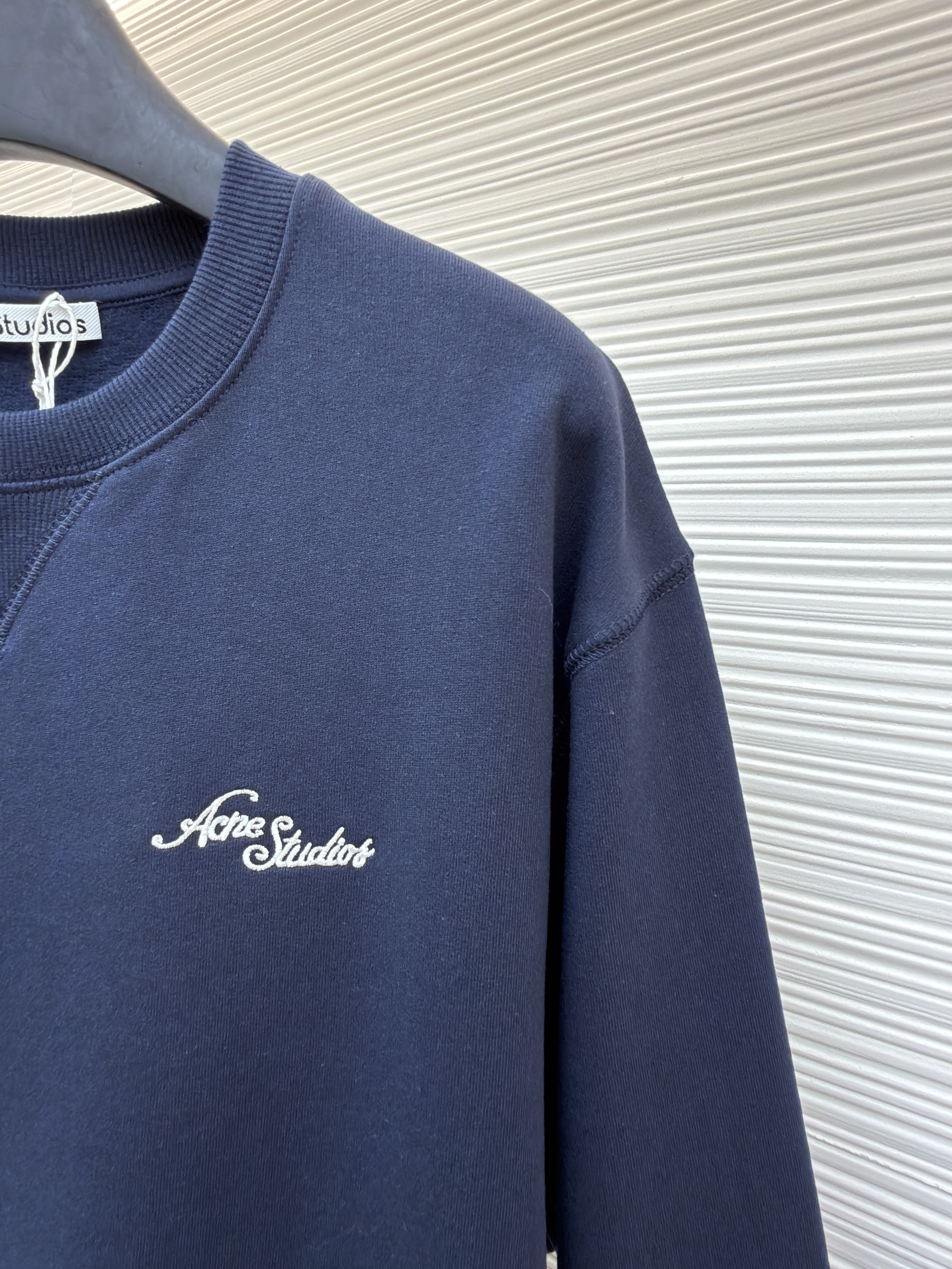 Acne Studios 字母刺绣徽标套头卫衣 外套 秋冬 长袖 藏蓝色 B0