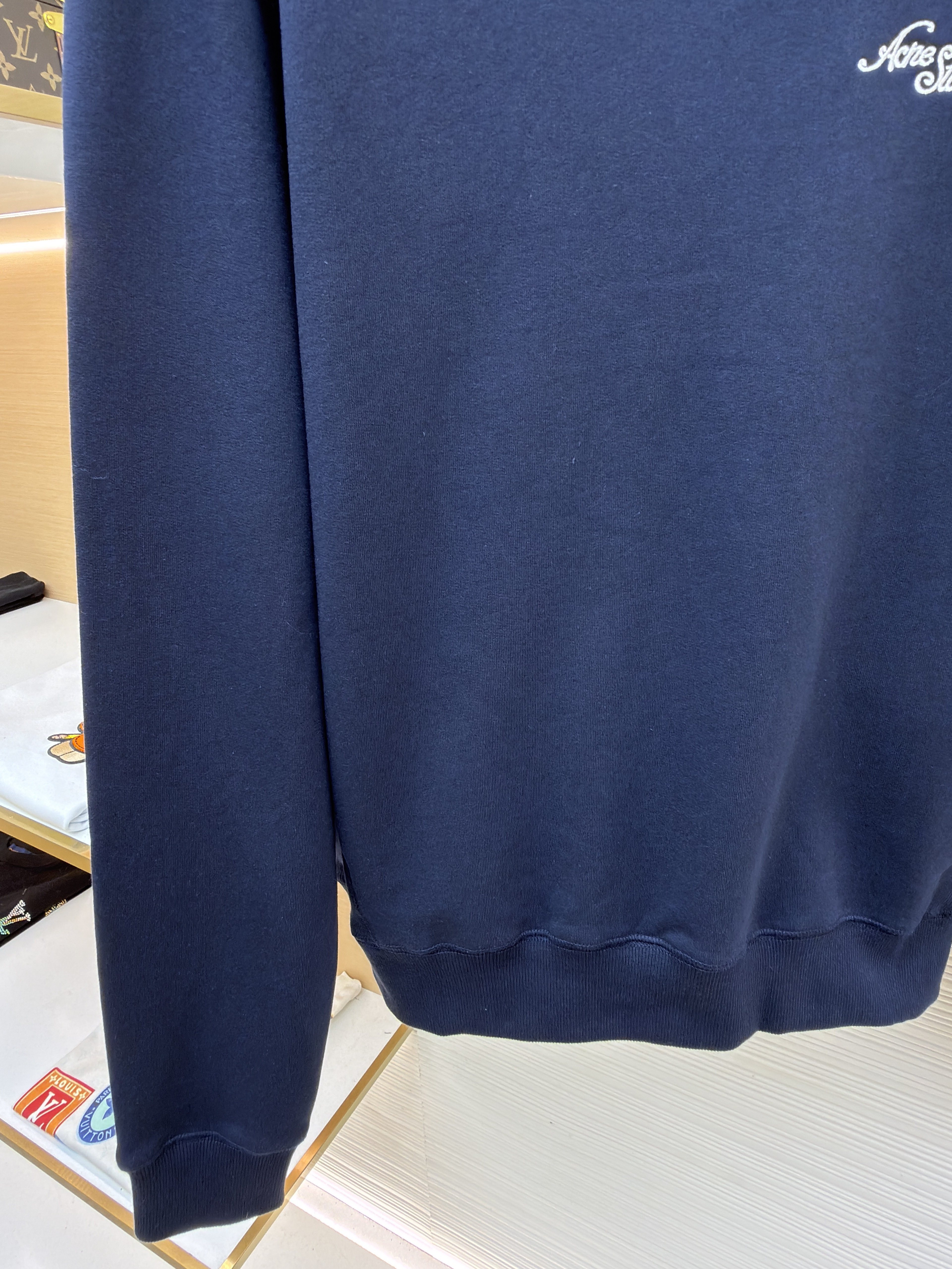 Acne Studios 字母刺绣徽标套头卫衣 外套 秋冬 长袖 藏蓝色 B0