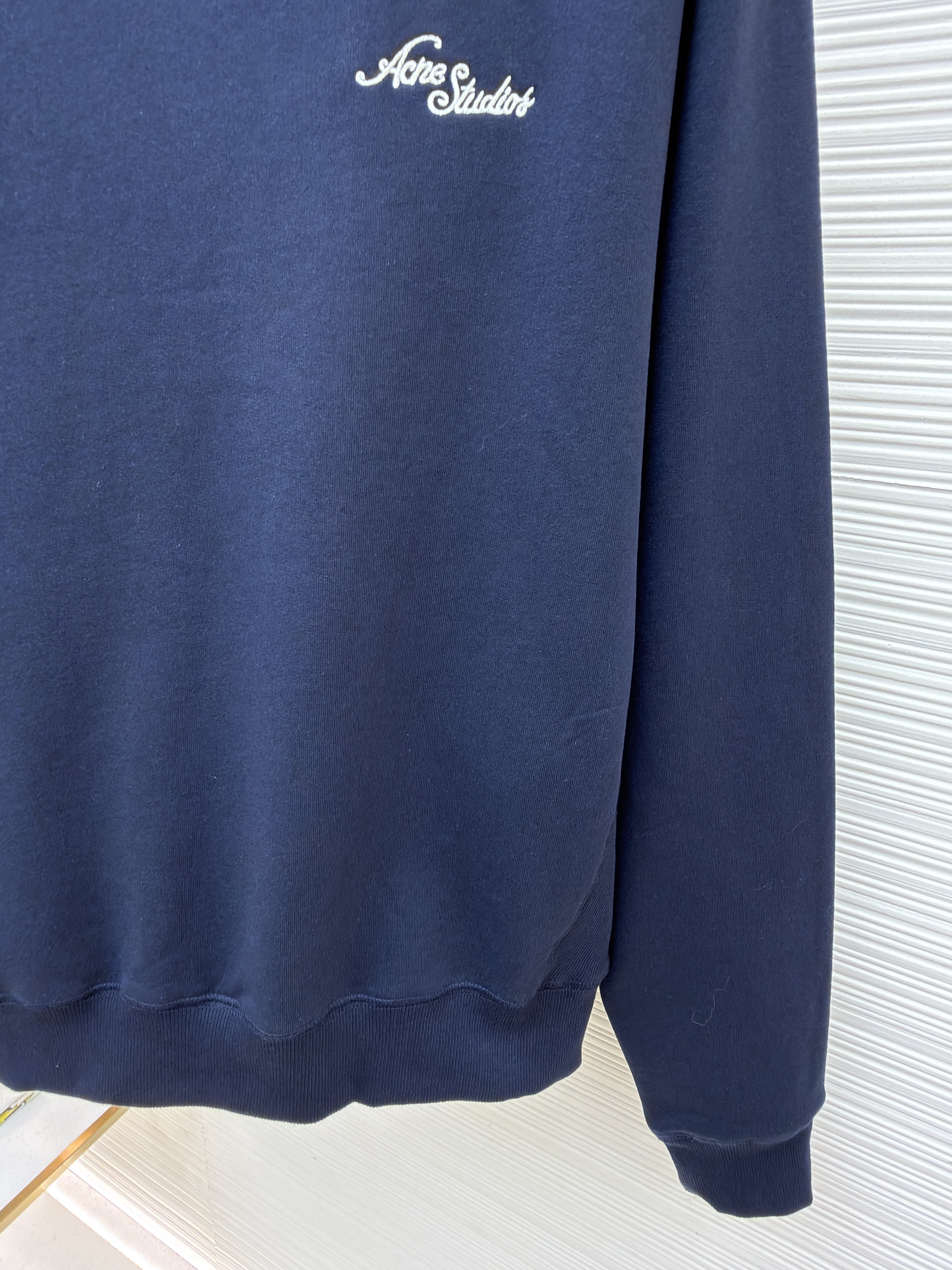 Acne Studios 字母刺绣徽标套头卫衣 外套 秋冬 长袖 藏蓝色 B0