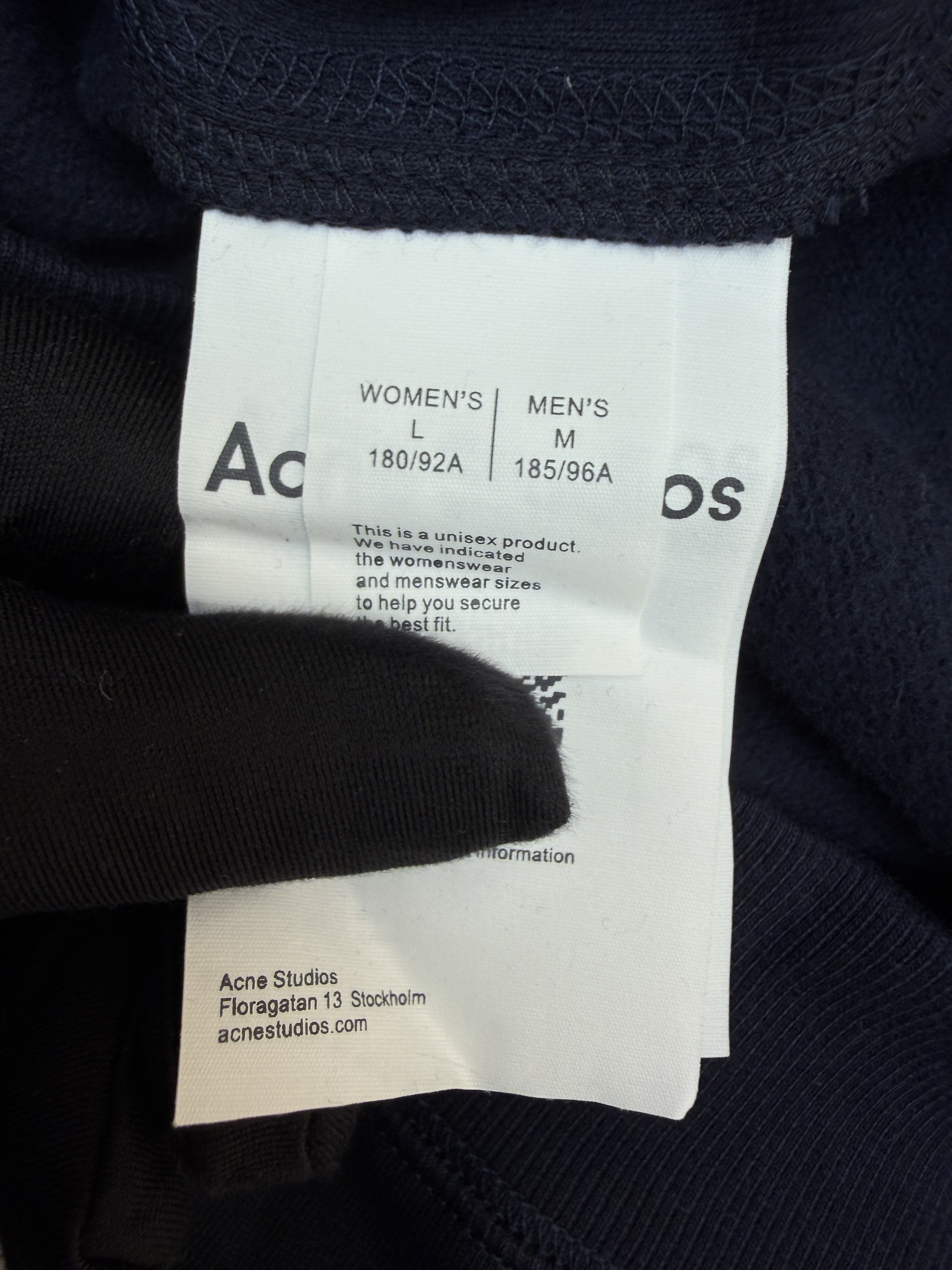 Acne Studios 字母刺绣徽标套头卫衣 外套 秋冬 长袖 藏蓝色 B0
