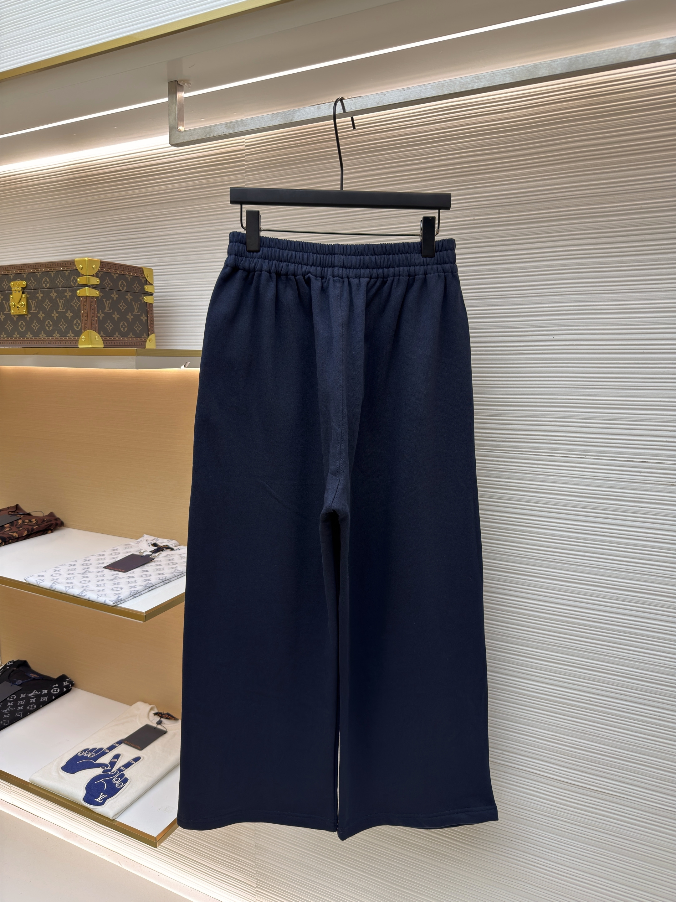 Acne Studios 花体徽标抓绒运动裤 卫裤 休闲裤 长裤 裤子 藏蓝色 B0