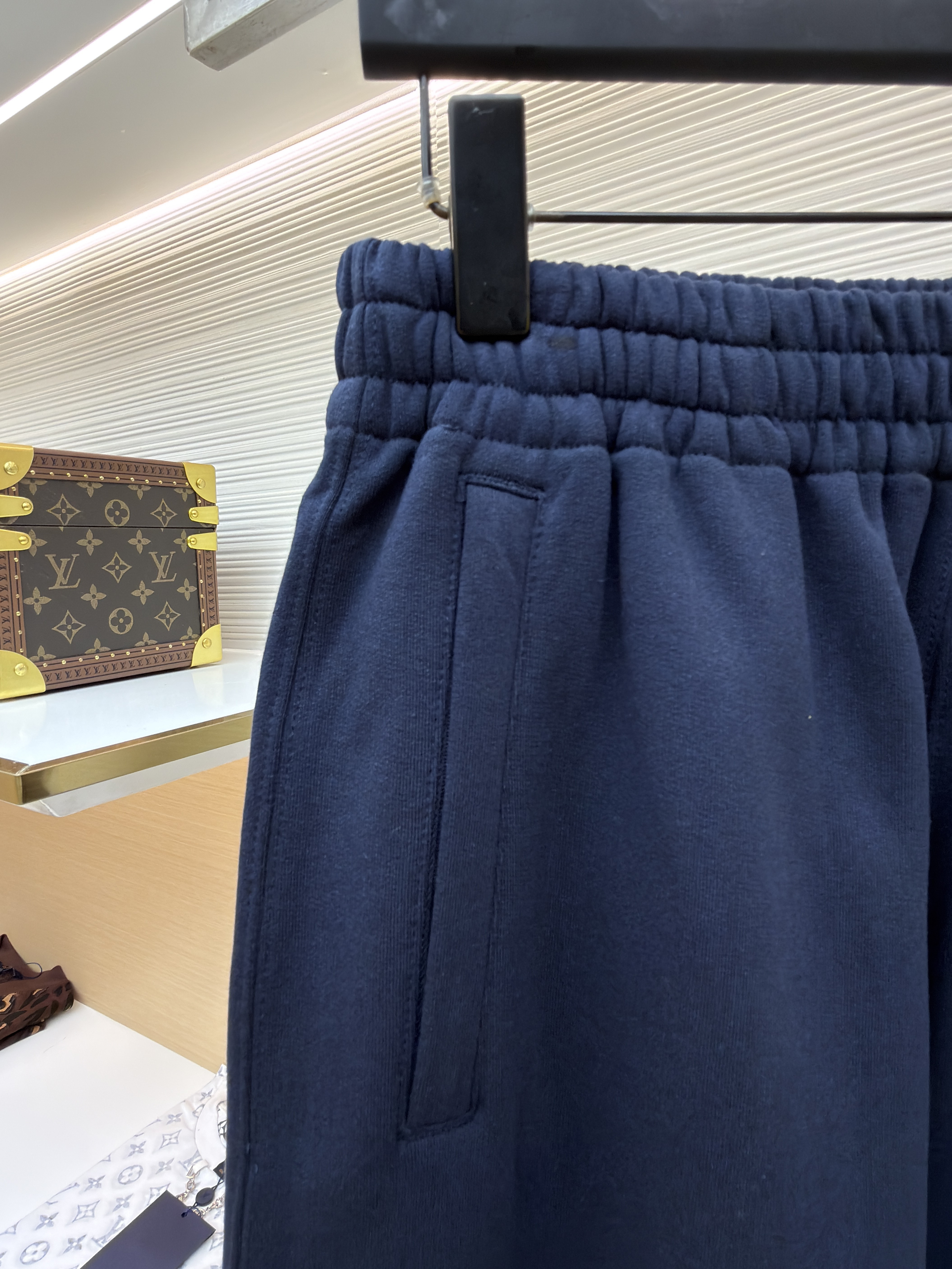 Acne Studios 花体徽标抓绒运动裤 卫裤 休闲裤 长裤 裤子 藏蓝色 B0