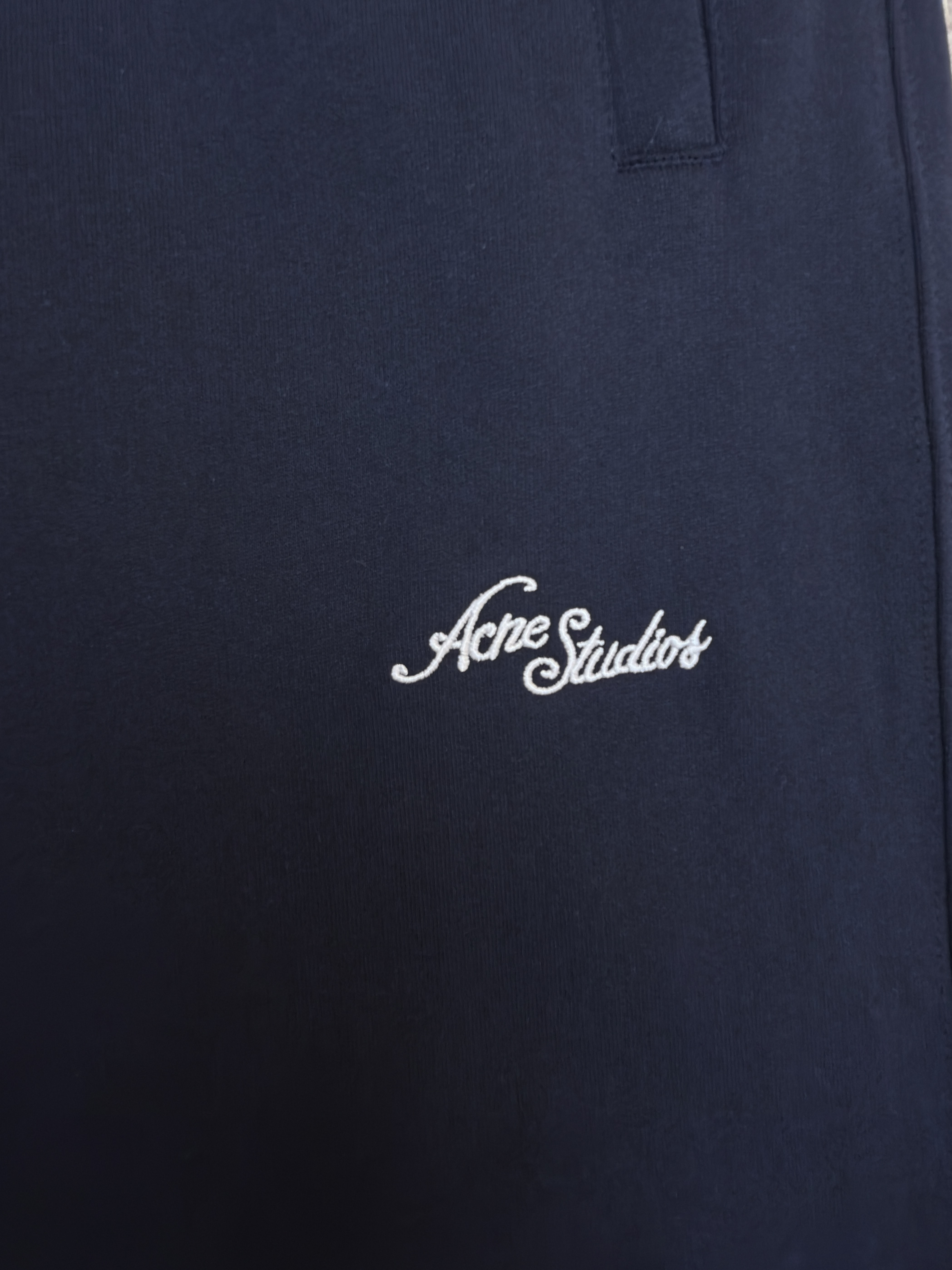 Acne Studios 花体徽标抓绒运动裤 卫裤 休闲裤 长裤 裤子 藏蓝色 B0
