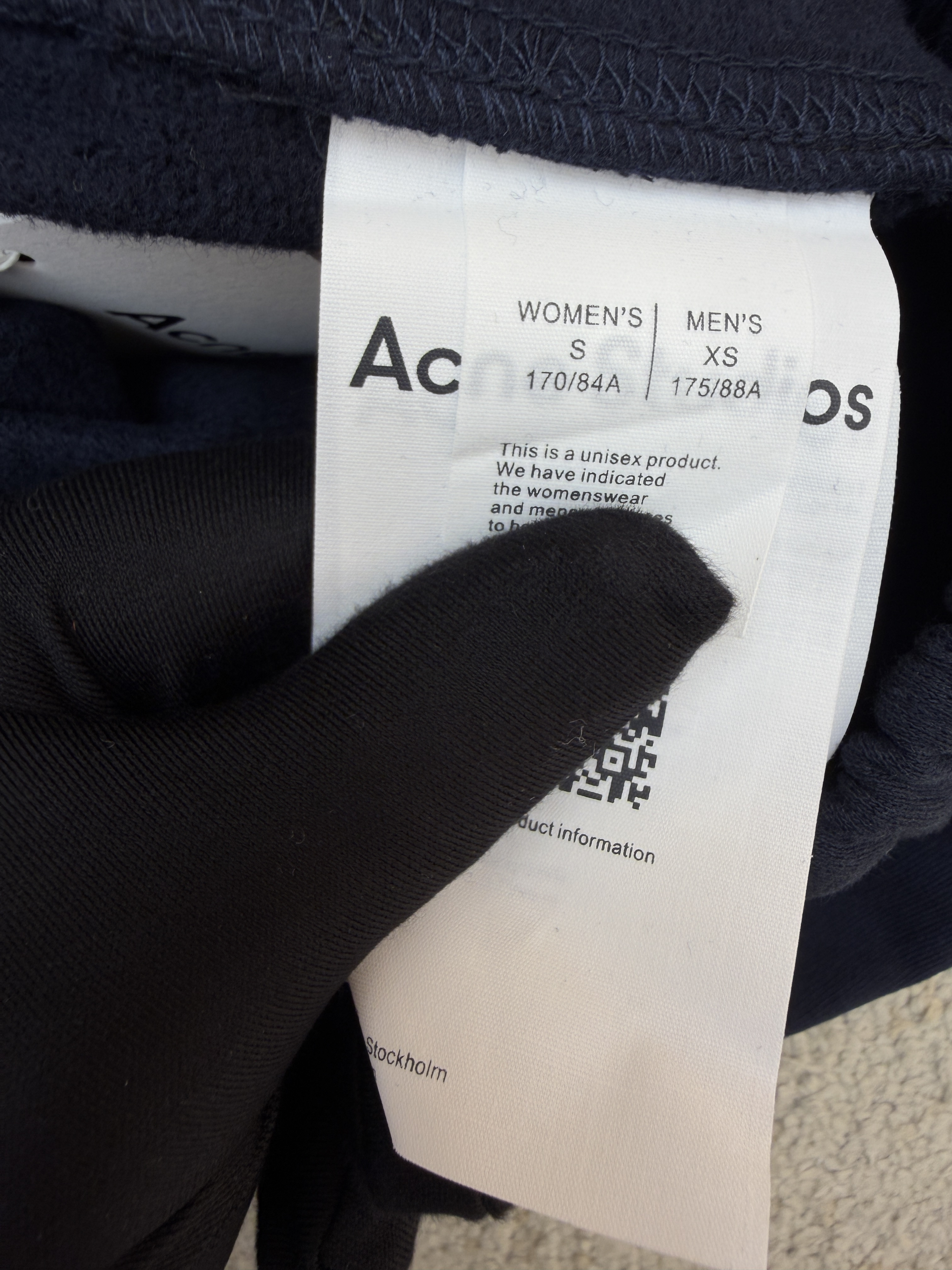 Acne Studios 花体徽标抓绒运动裤 卫裤 休闲裤 长裤 裤子 藏蓝色 B0