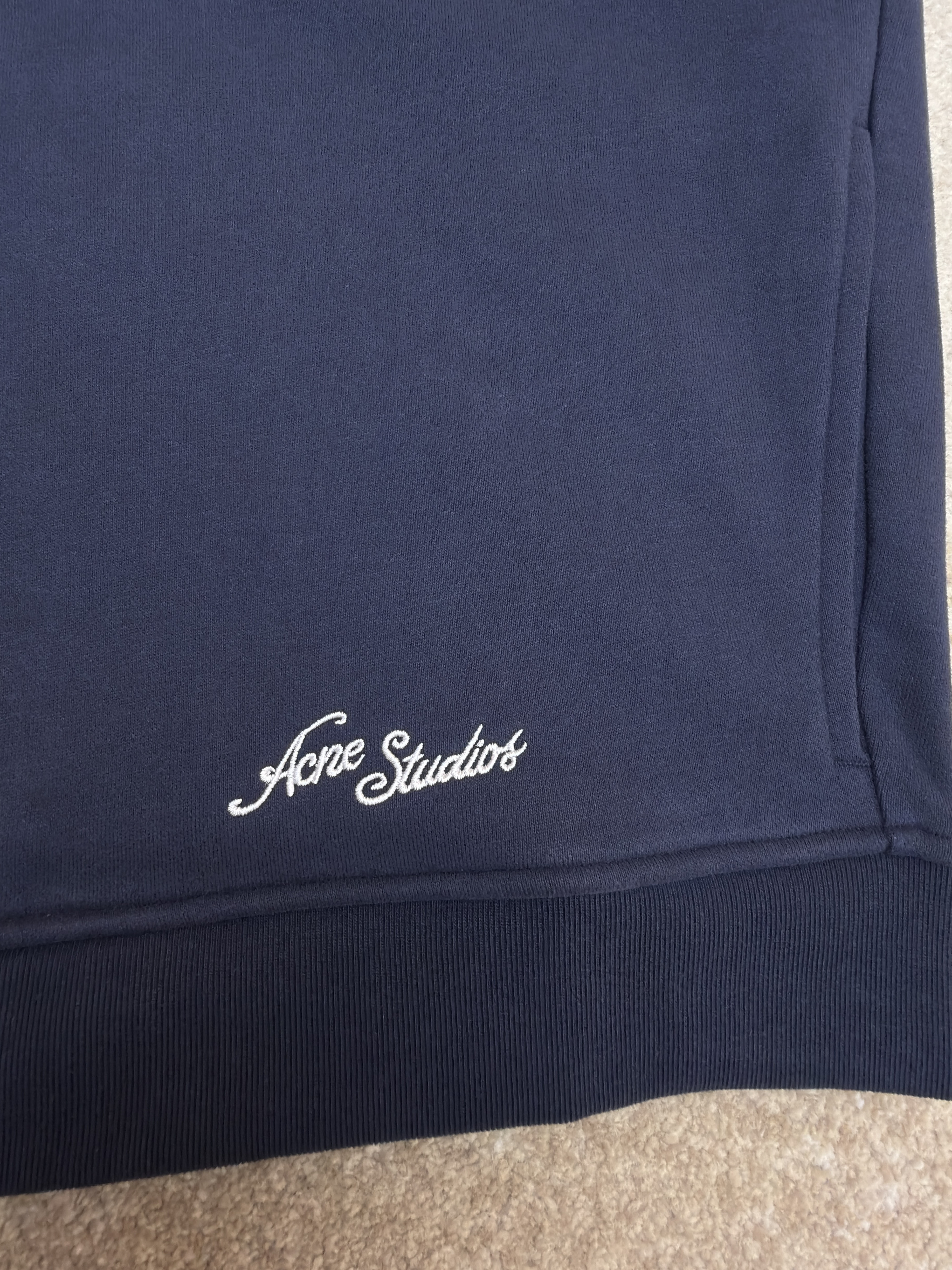 Acne Studios 后背刺绣徽标拉链立领卫衣 夹克 外套 秋冬 长袖 藏蓝色 B0