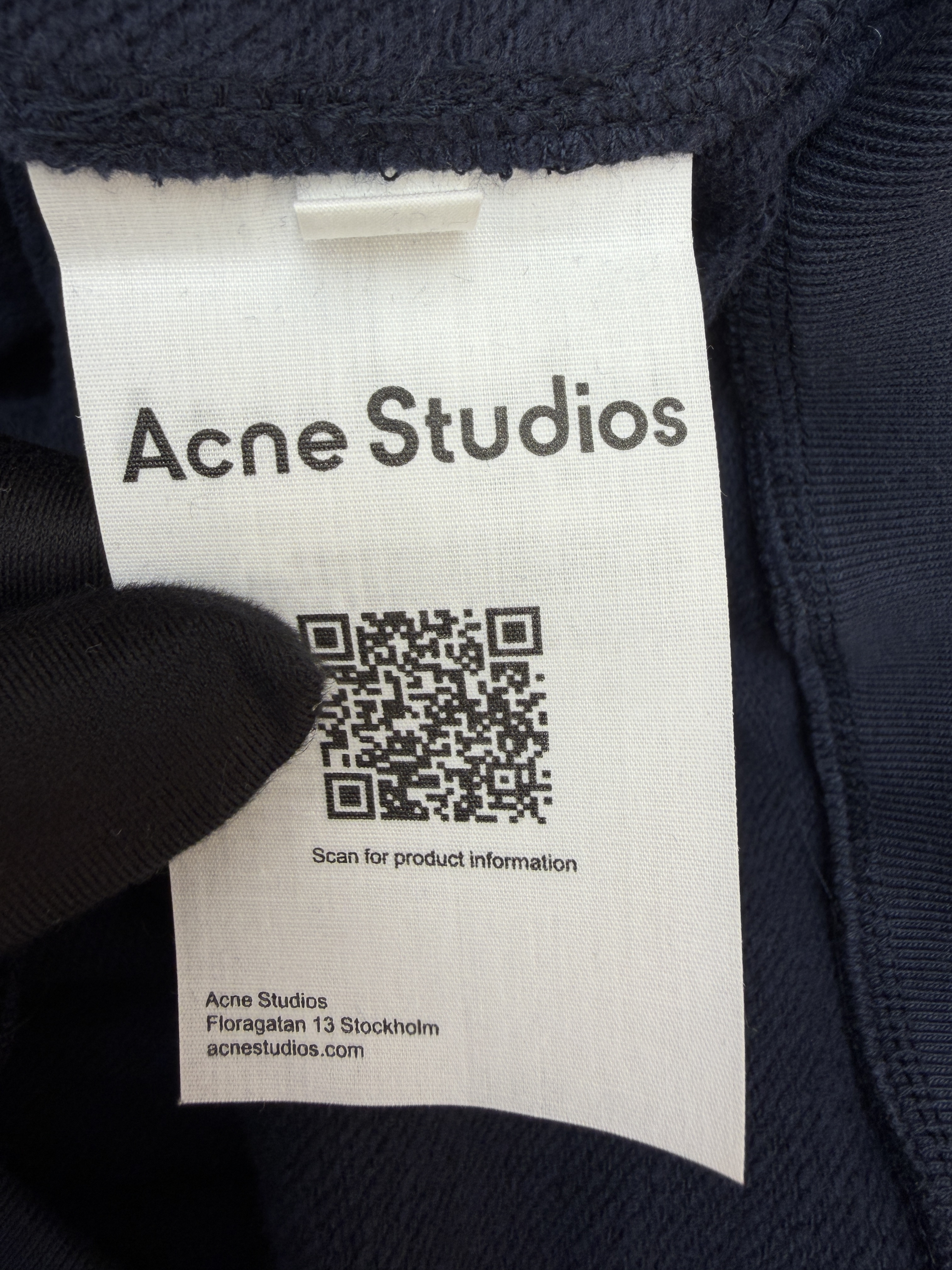 Acne Studios 后背刺绣徽标拉链立领卫衣 夹克 外套 秋冬 长袖 藏蓝色 B0