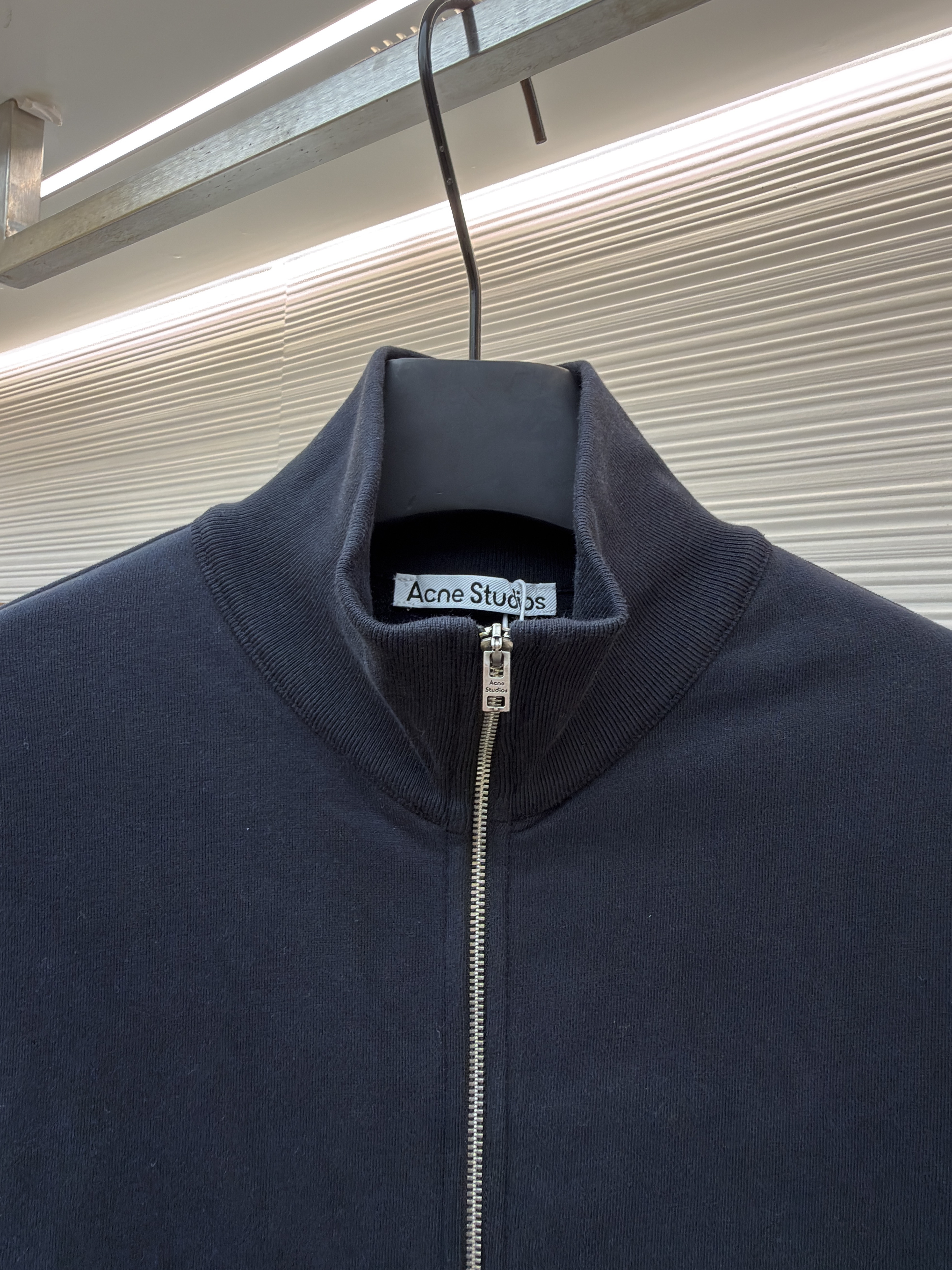 Acne Studios 后背刺绣徽标拉链立领卫衣 夹克 外套 秋冬 长袖 黑色 B0