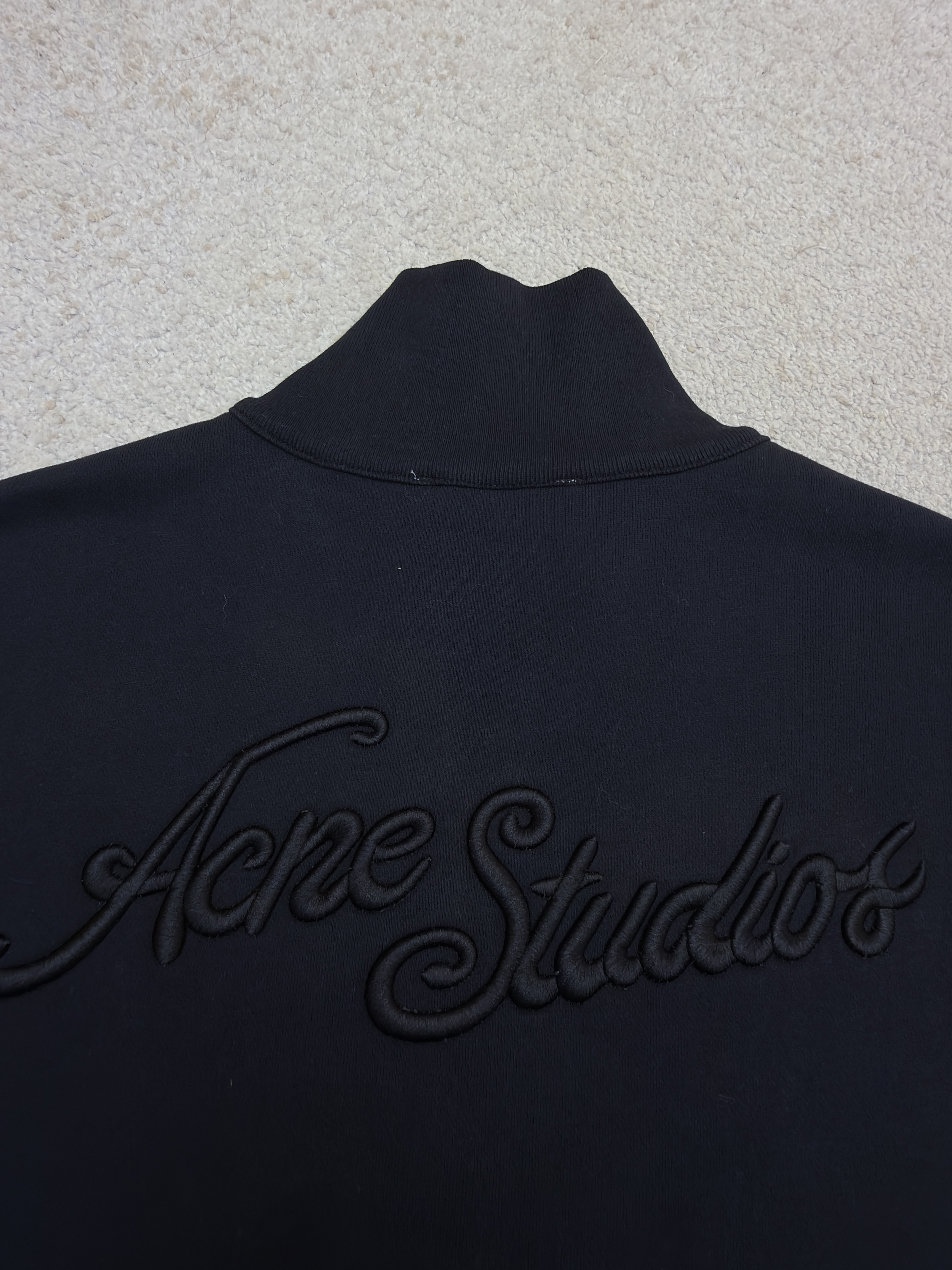 Acne Studios 后背刺绣徽标拉链立领卫衣 夹克 外套 秋冬 长袖 黑色 B0