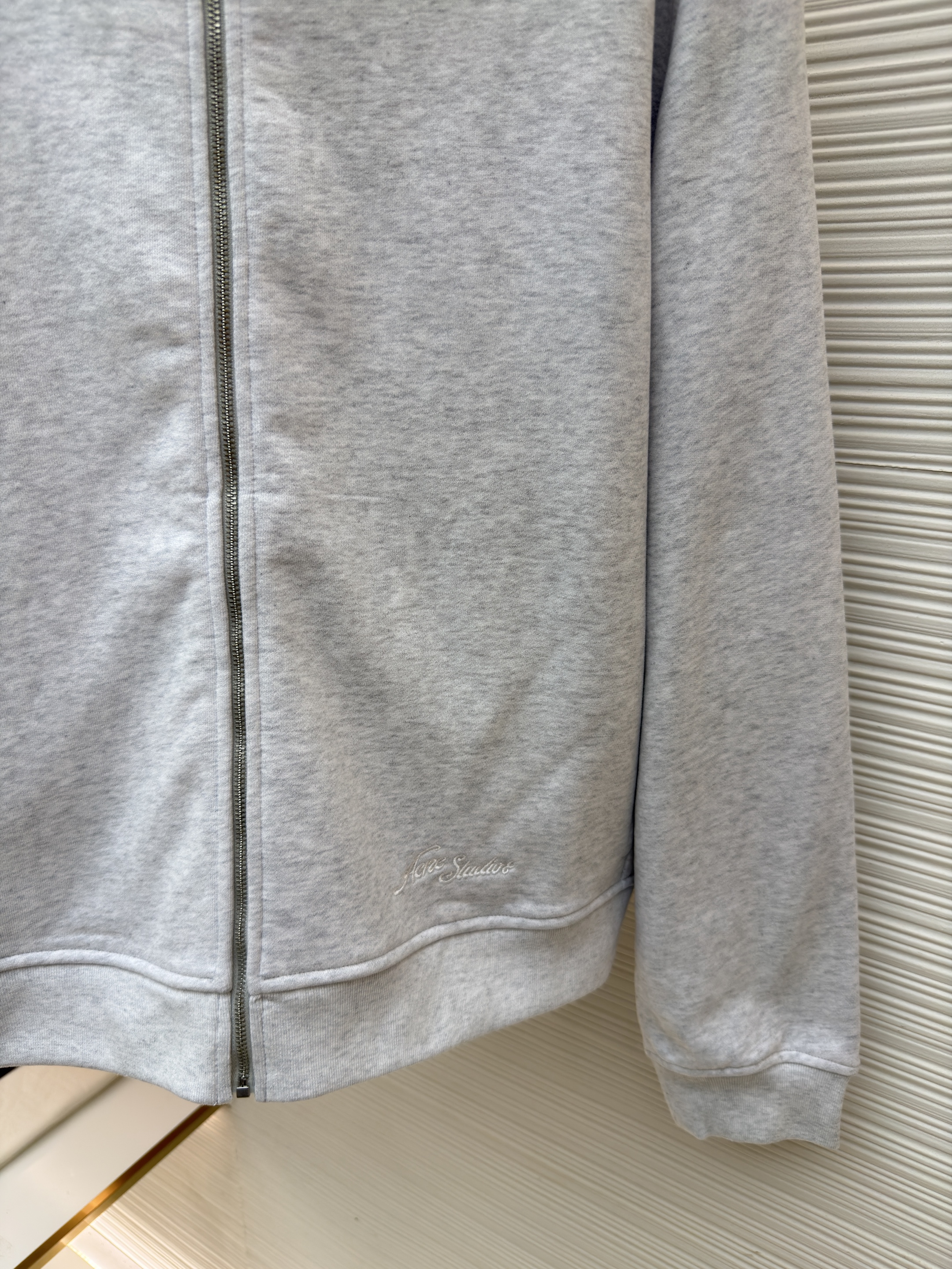 Acne Studios 后背刺绣徽标拉链立领卫衣 夹克 外套 秋冬 长袖 灰色 B0