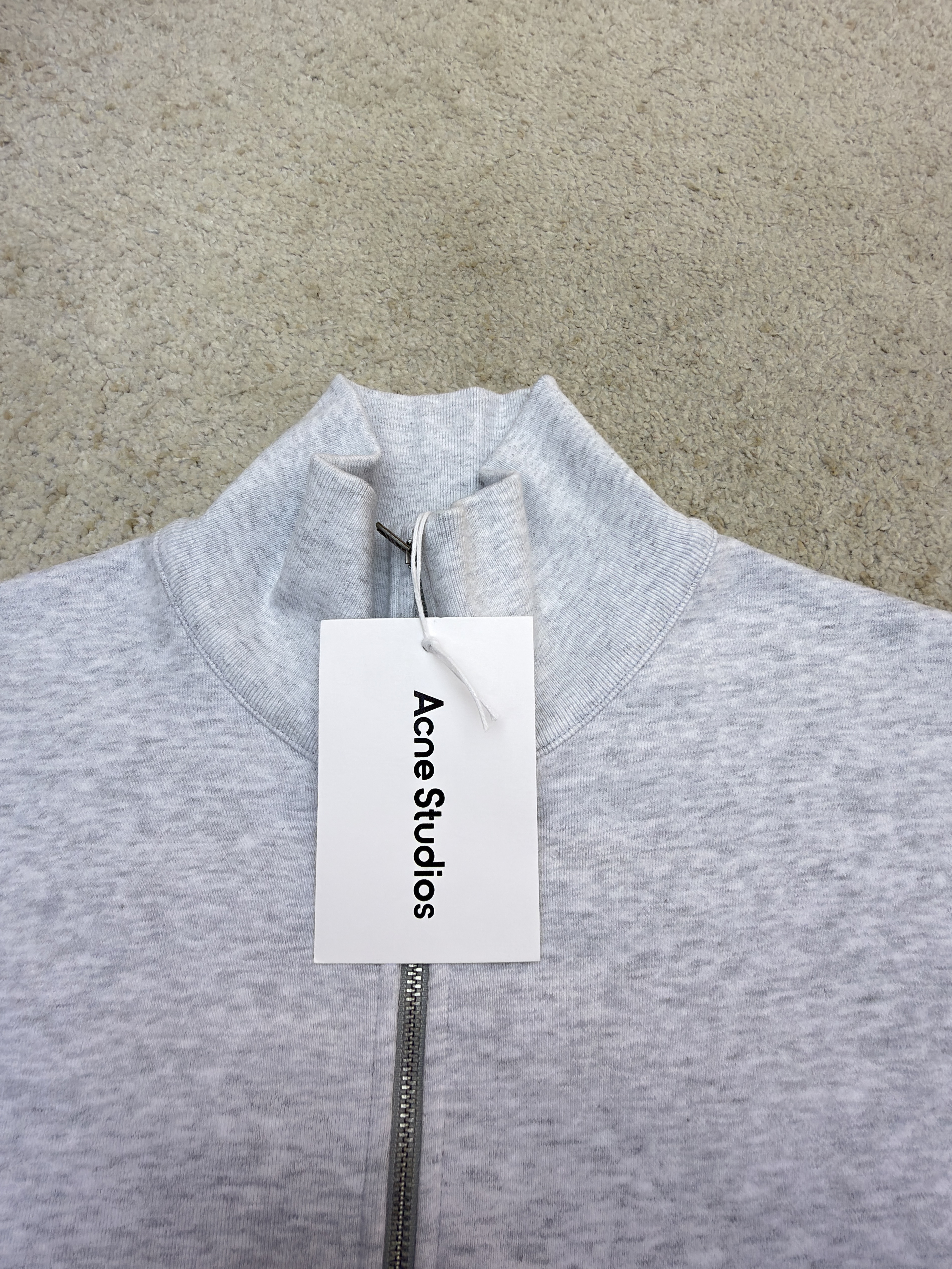 Acne Studios 后背刺绣徽标拉链立领卫衣 夹克 外套 秋冬 长袖 灰色 B0