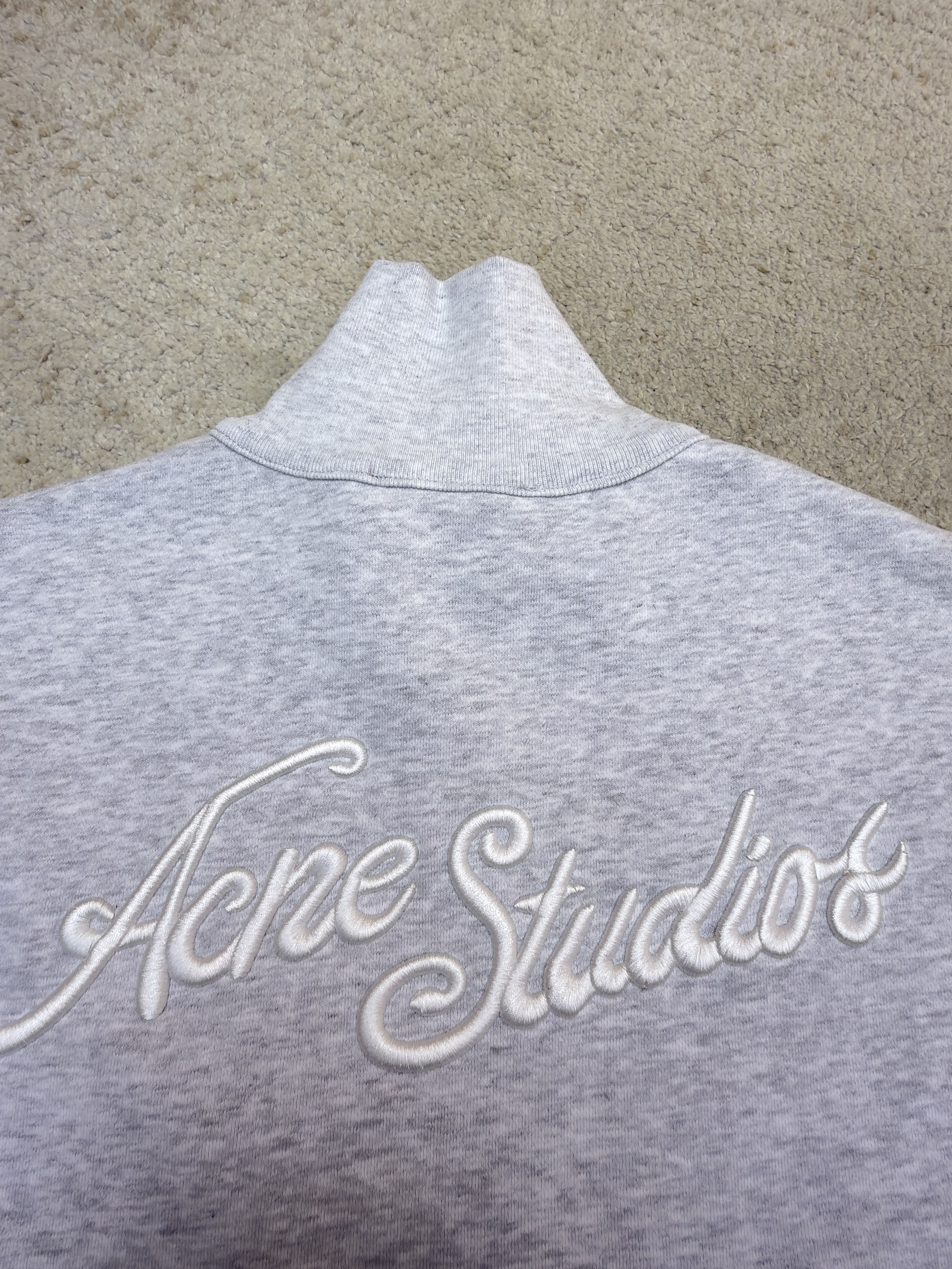 Acne Studios 后背刺绣徽标拉链立领卫衣 夹克 外套 秋冬 长袖 灰色 B0