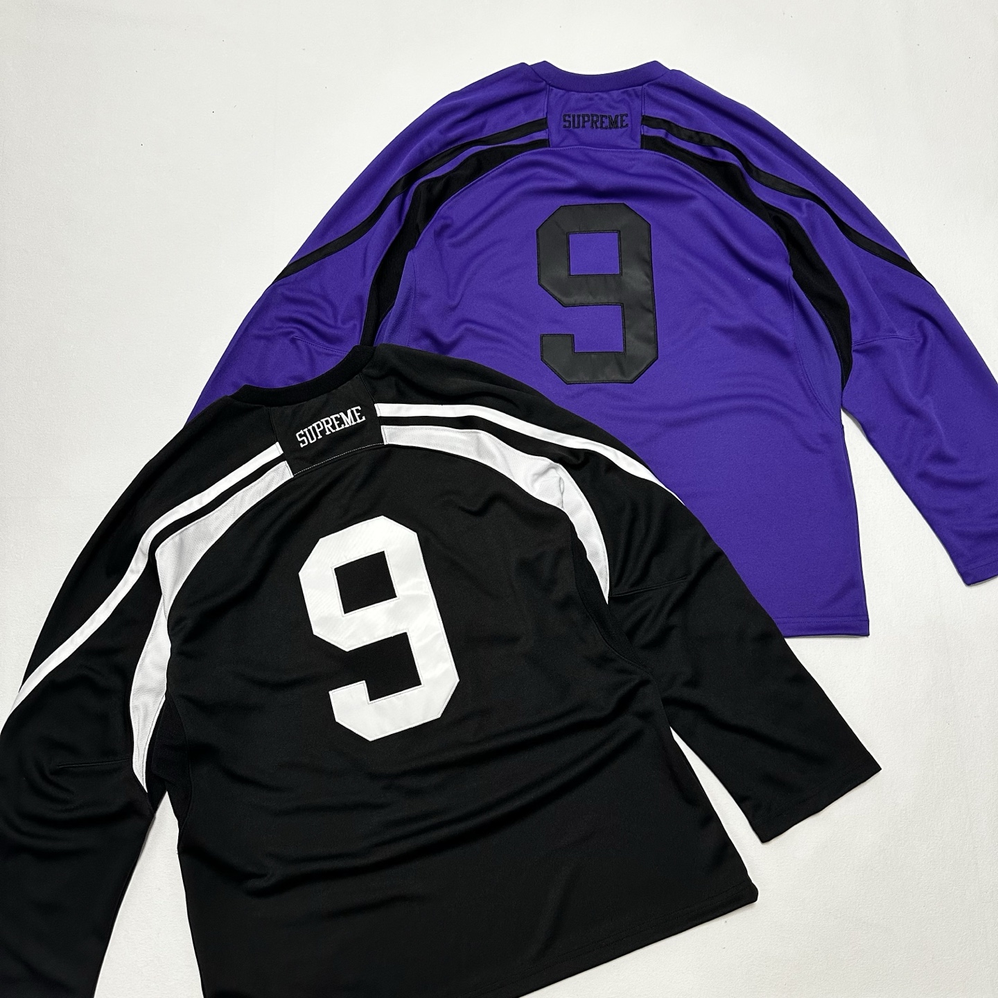 Supreme THE MISFITS 联名款 拼色骷髅冰球服 球衣 T恤 秋冬 长袖 黑色 紫色