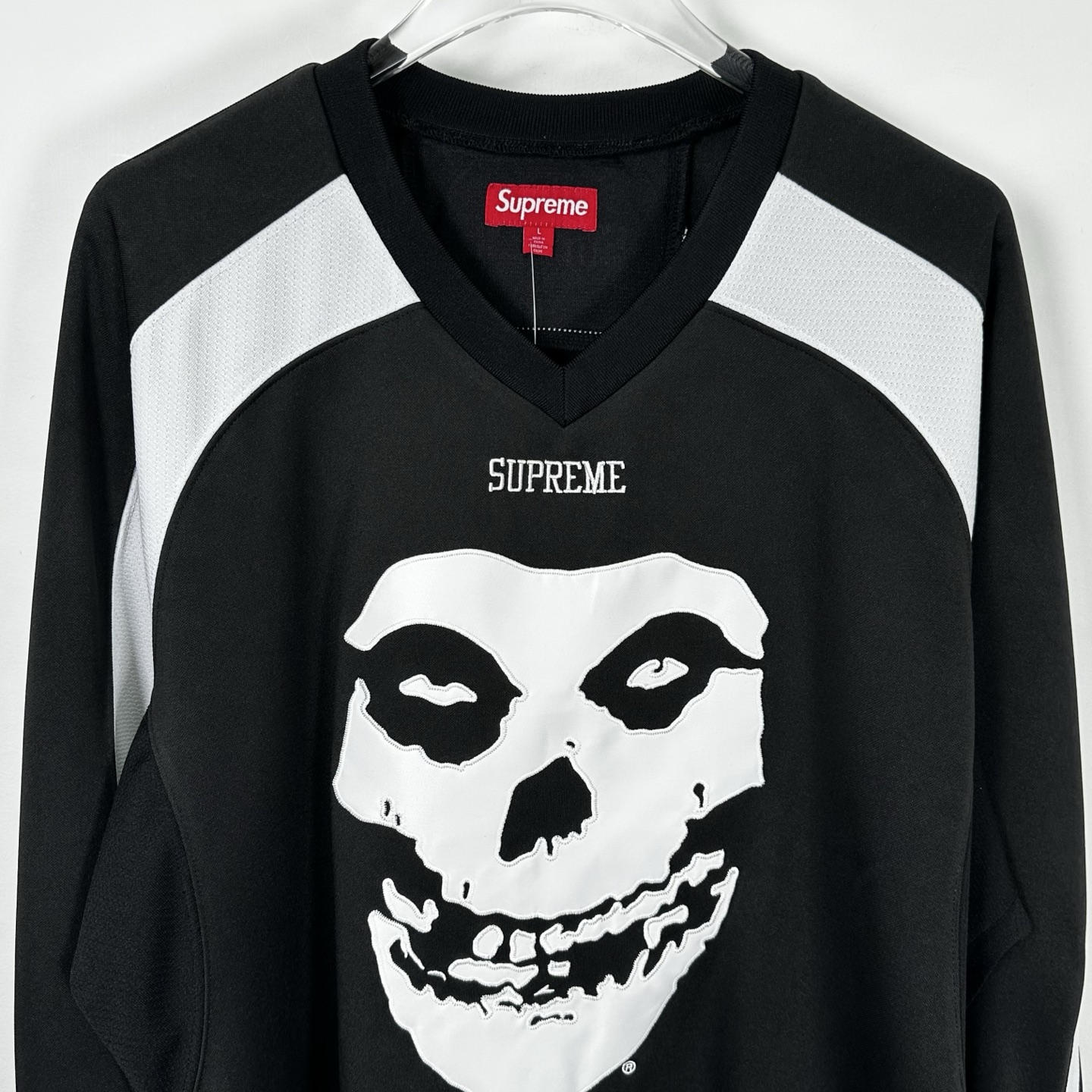 Supreme THE MISFITS 联名款 拼色骷髅冰球服 球衣 T恤 秋冬 长袖 黑色 紫色