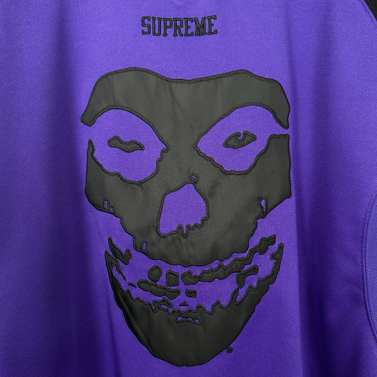 Supreme THE MISFITS 联名款 拼色骷髅冰球服 球衣 T恤 秋冬 长袖 黑色 紫色