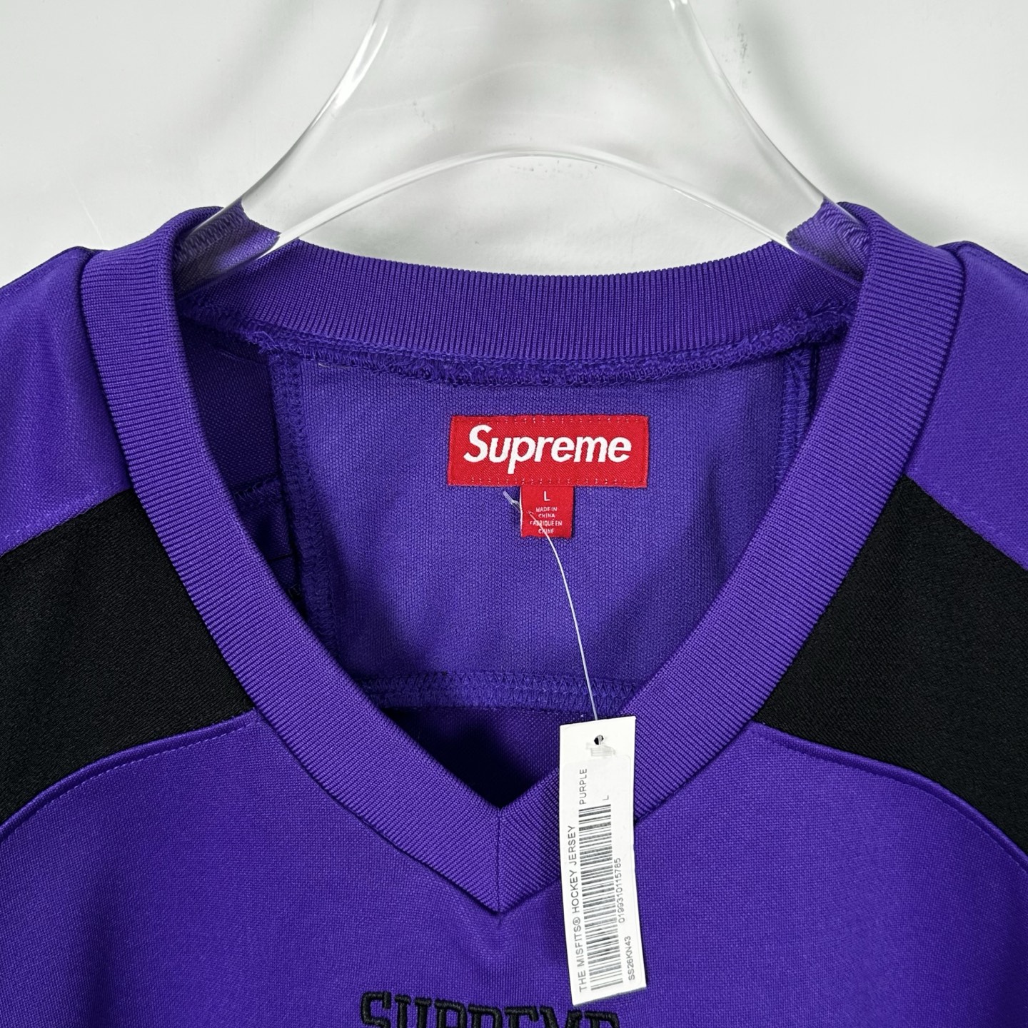 Supreme THE MISFITS 联名款 拼色骷髅冰球服 球衣 T恤 秋冬 长袖 黑色 紫色