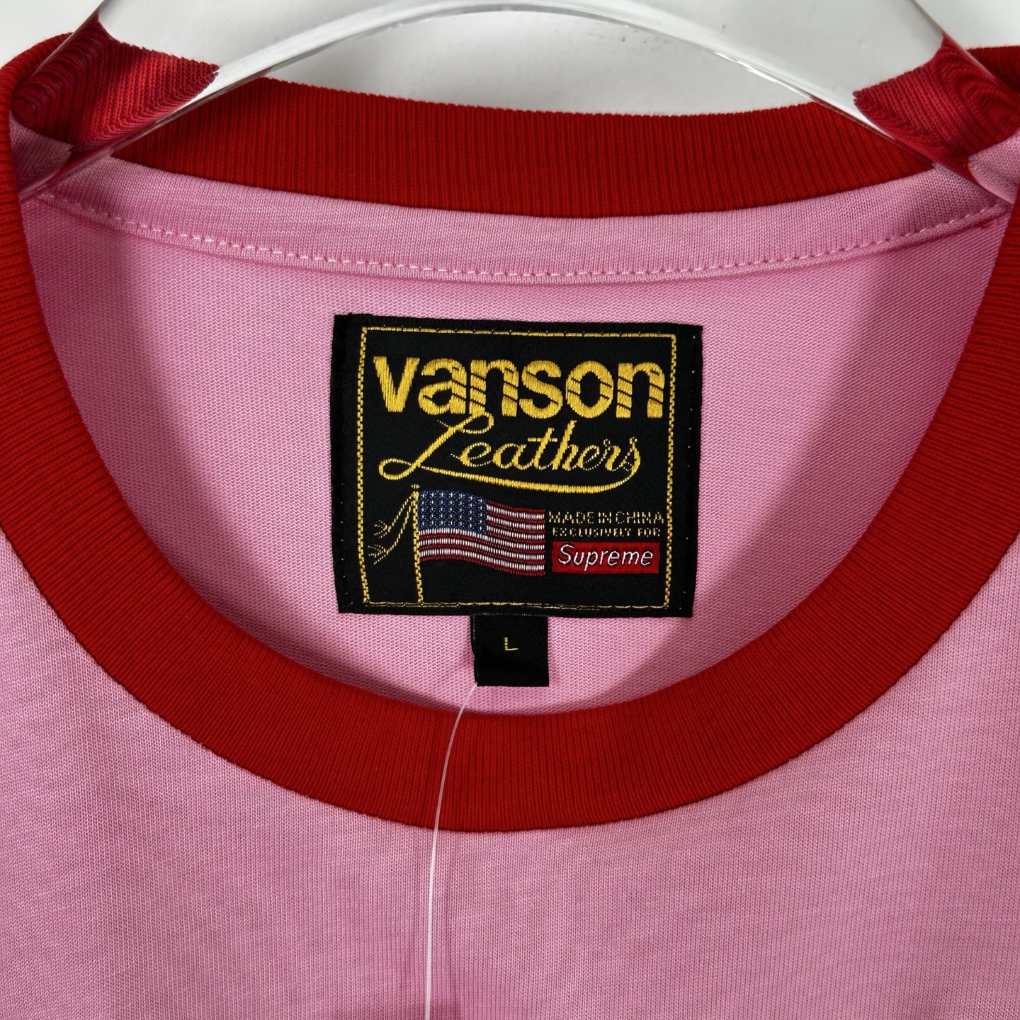 Supreme VANSON 联名款 拼接刺绣logo赛车T恤 秋冬 长袖 粉色 蓝色 白色 黑色 