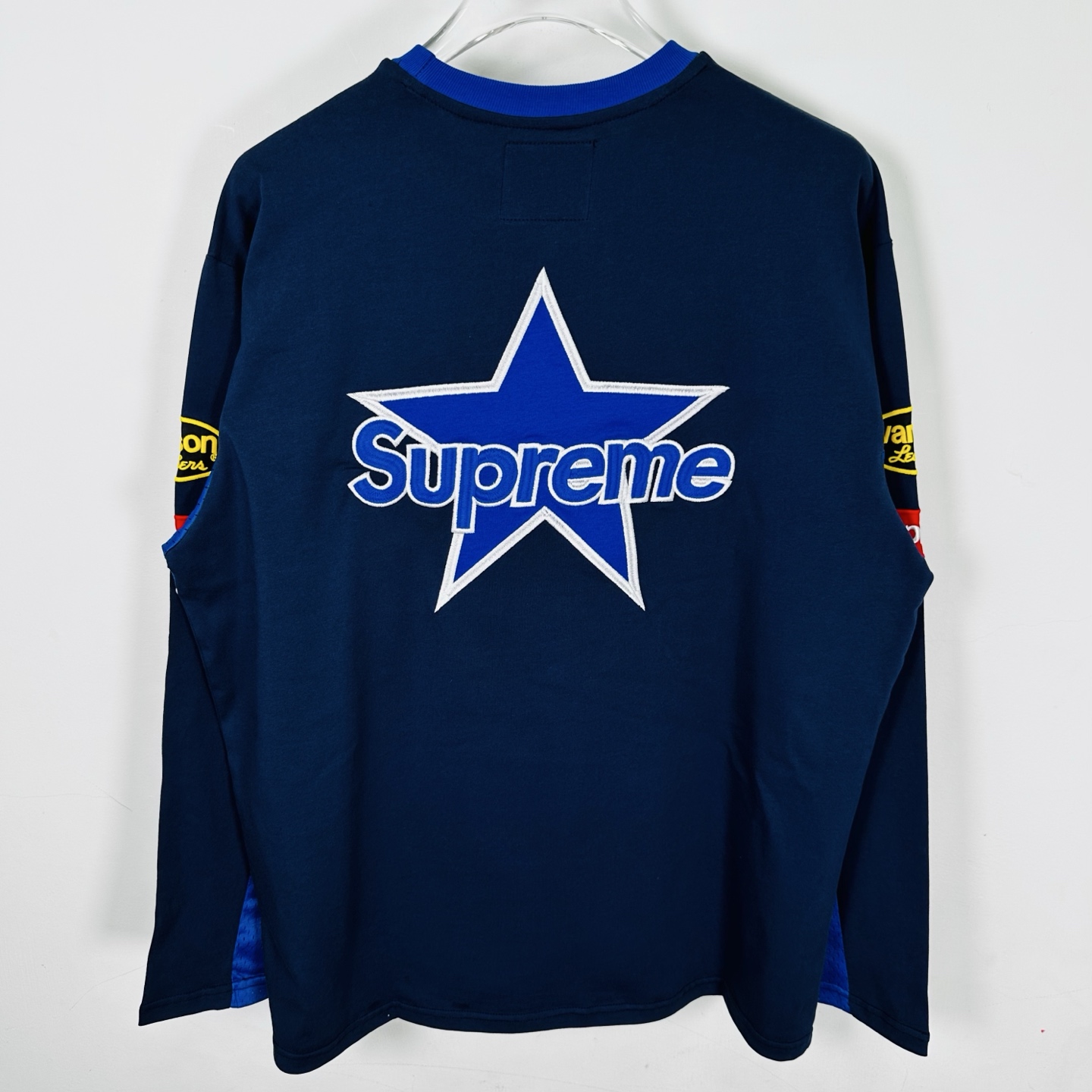 Supreme VANSON 联名款 拼接刺绣logo赛车T恤 秋冬 长袖 粉色 蓝色 白色 黑色 