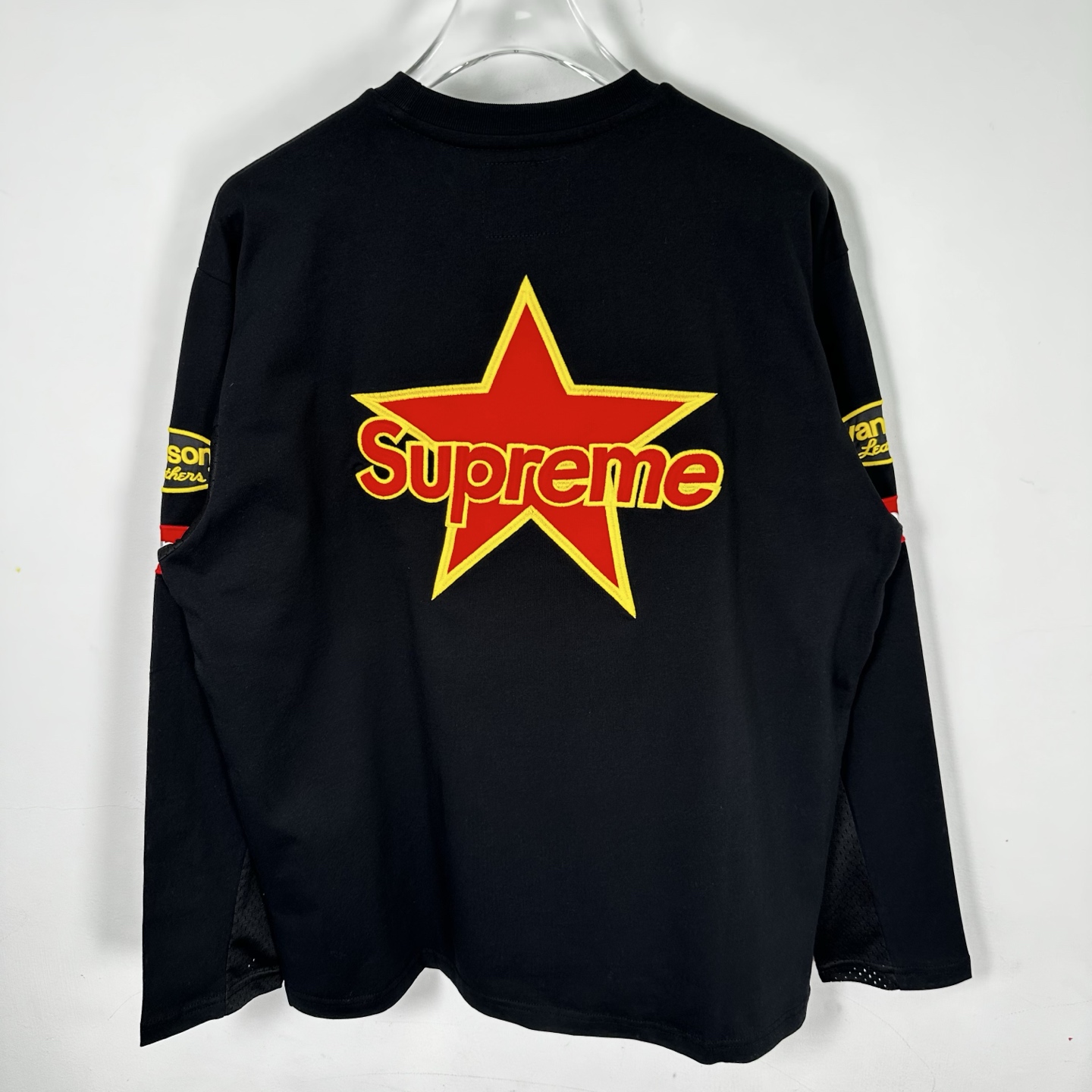 Supreme VANSON 联名款 拼接刺绣logo赛车T恤 秋冬 长袖 粉色 蓝色 白色 黑色 