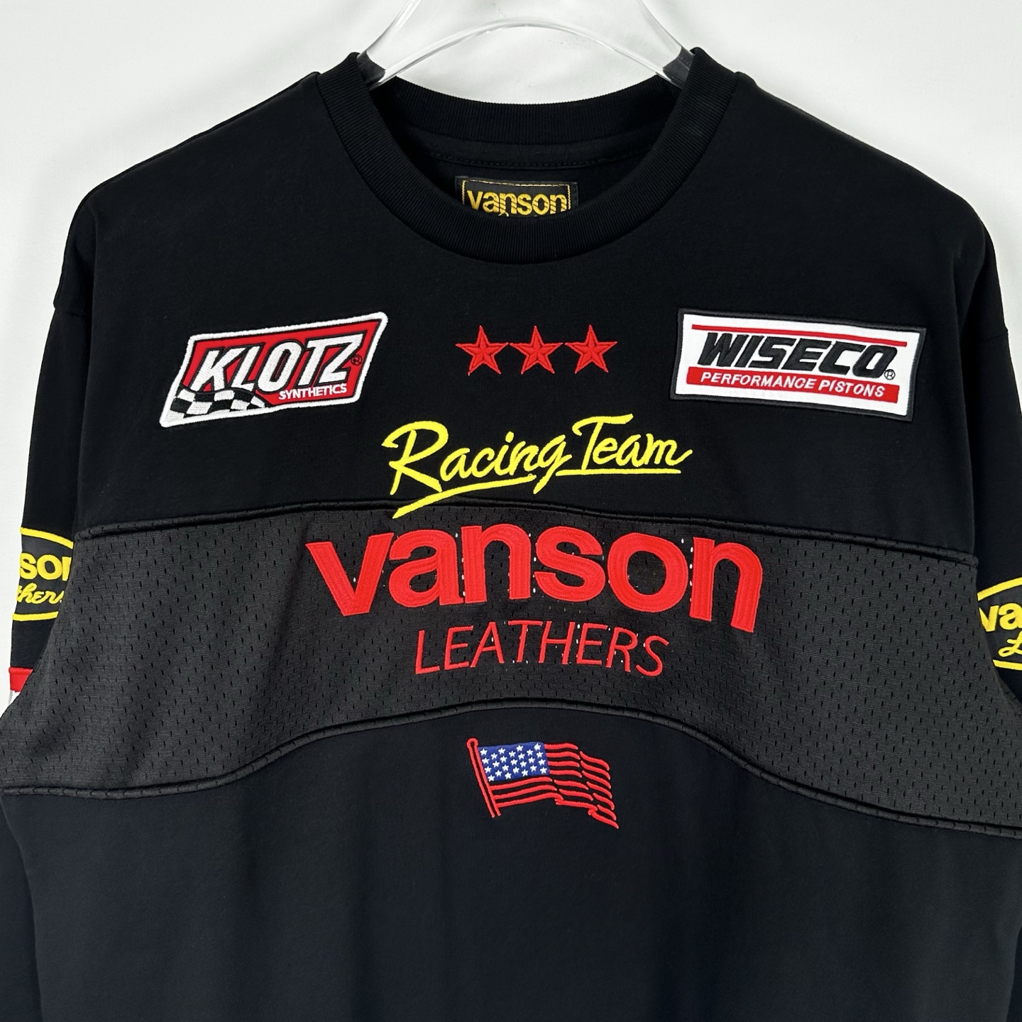 Supreme VANSON 联名款 拼接刺绣logo赛车T恤 秋冬 长袖 粉色 蓝色 白色 黑色 